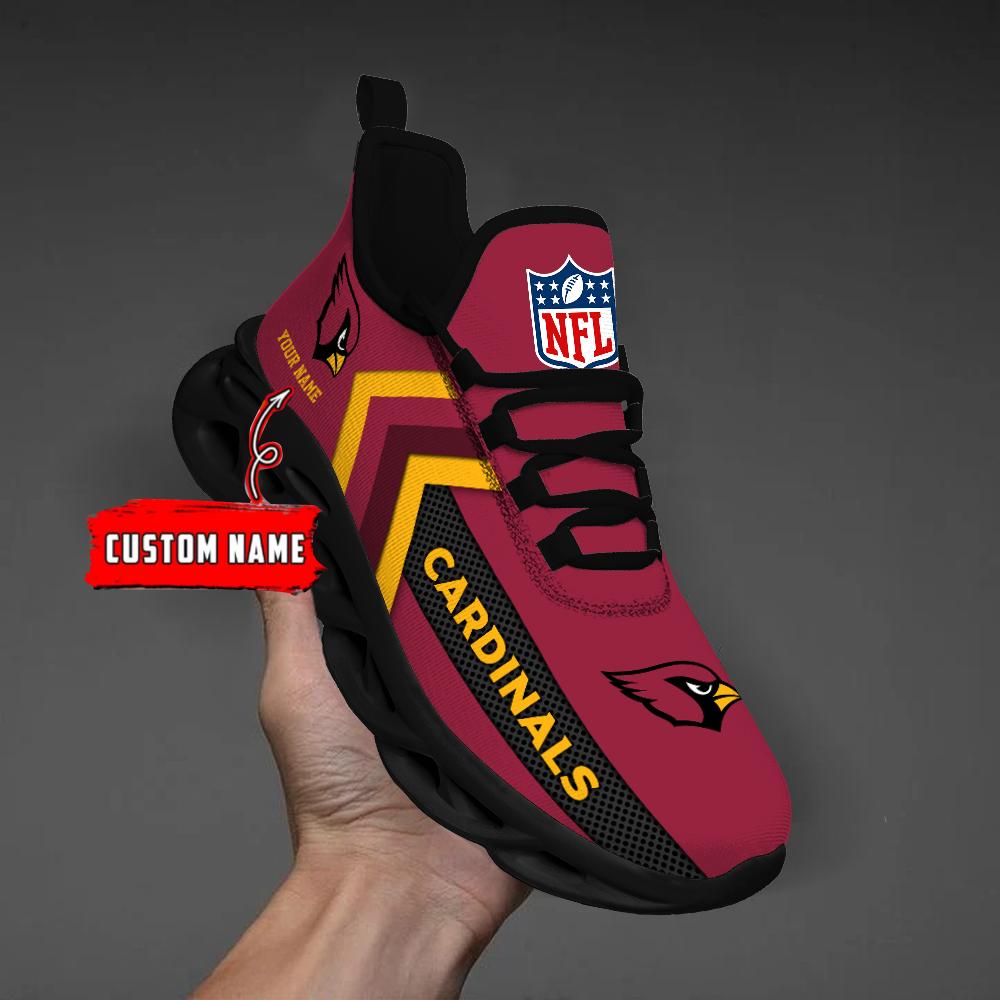 Arizona Cardinals Black Max Soul Shoes 2026 Versions Custom Name 638