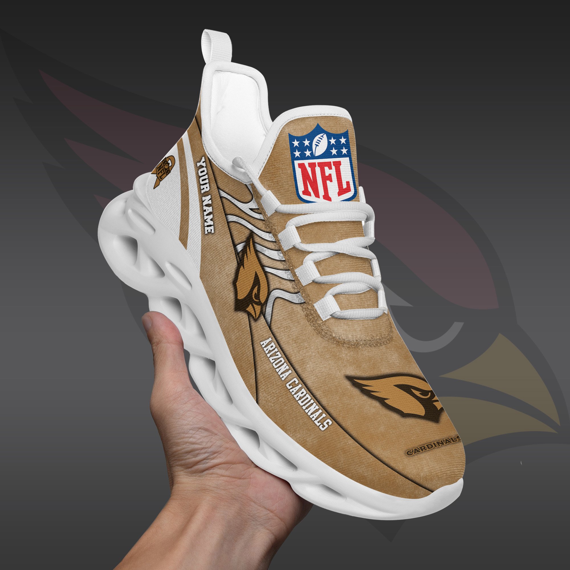 Arizona Cardinals Black Max Soul Shoes 2026 Versions Custom Your Name And Number 264
