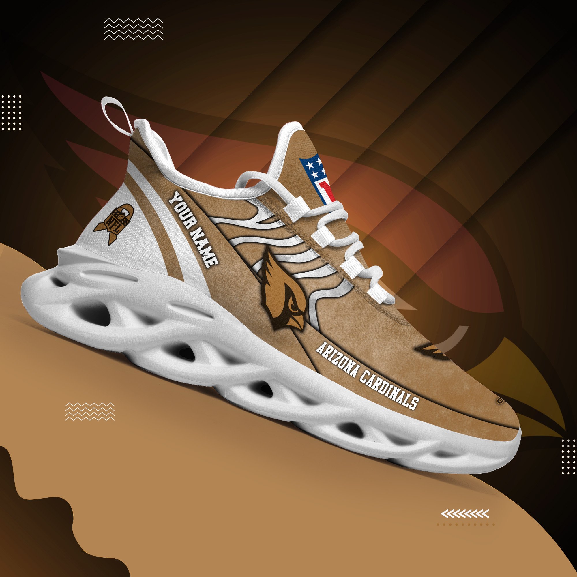 Arizona Cardinals Black Max Soul Shoes 2026 Versions Custom Your Name And Number 264