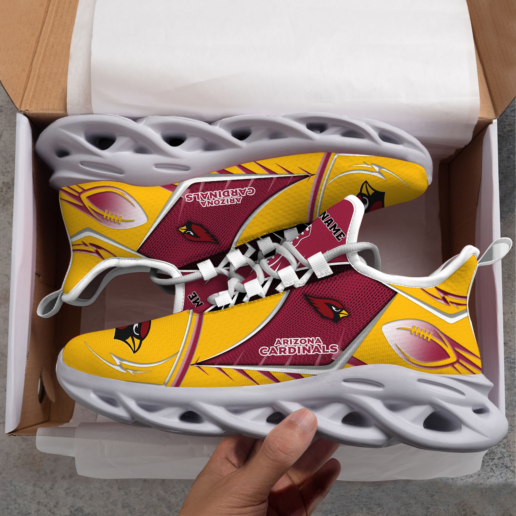 Arizona Cardinals Sport White C Sneakers 2026 Version Personalized Your Name 528