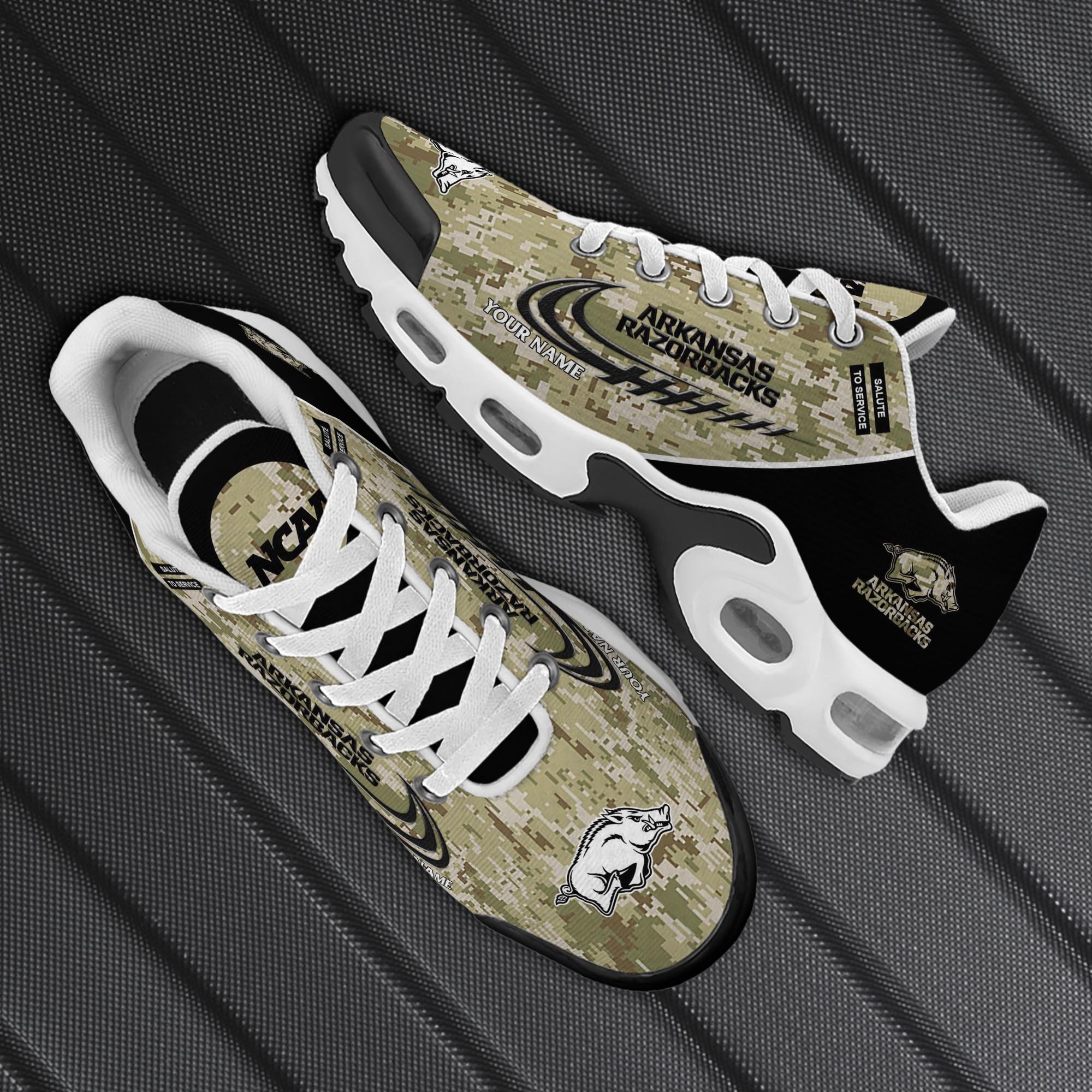 Arkansas Razorbacks TN Shoes 2026 Version Custom Name, Camouflage Shoes, Gifts For Football Lovers