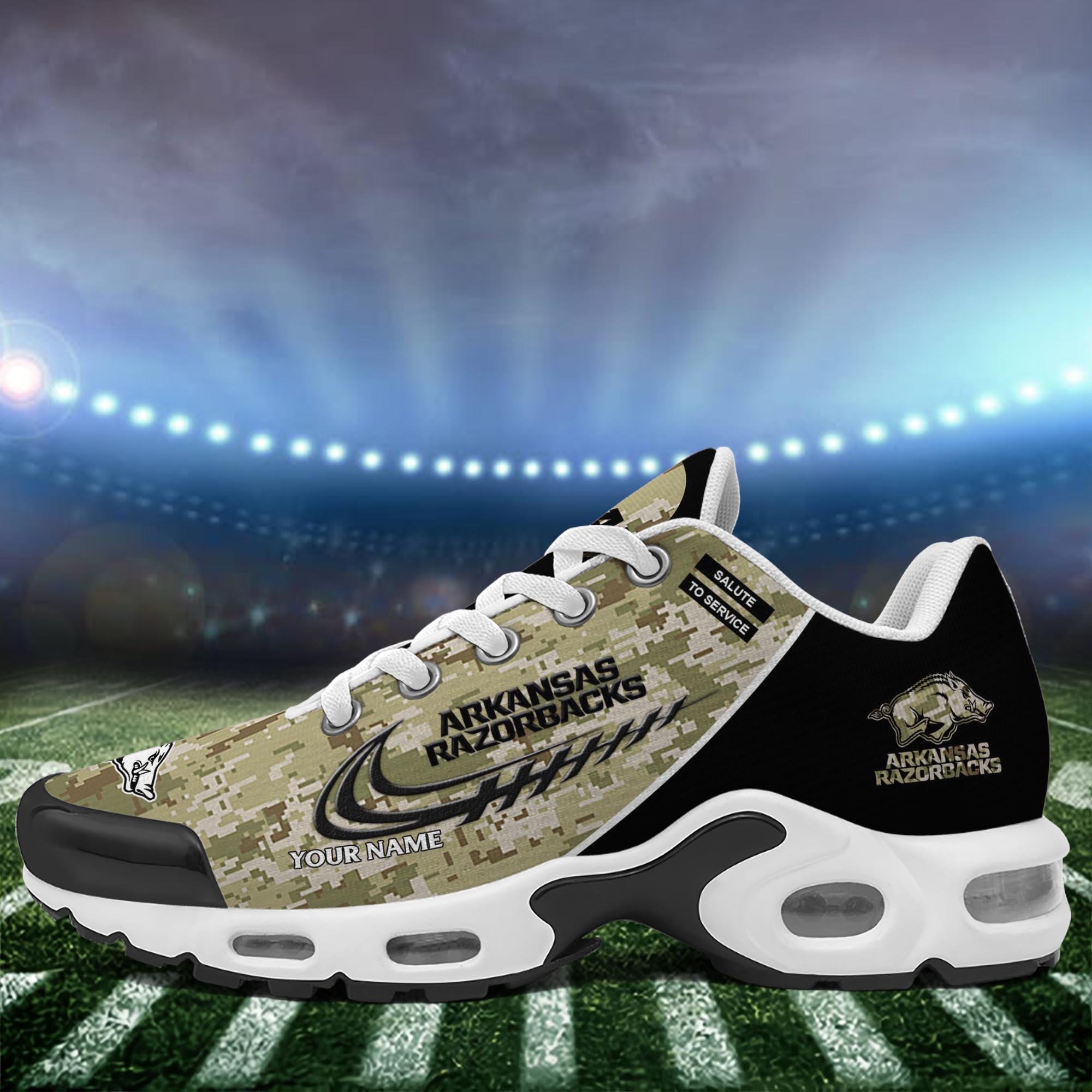 Arkansas Razorbacks TN Shoes 2026 Version Custom Name, Camouflage Shoes, Gifts For Football Lovers