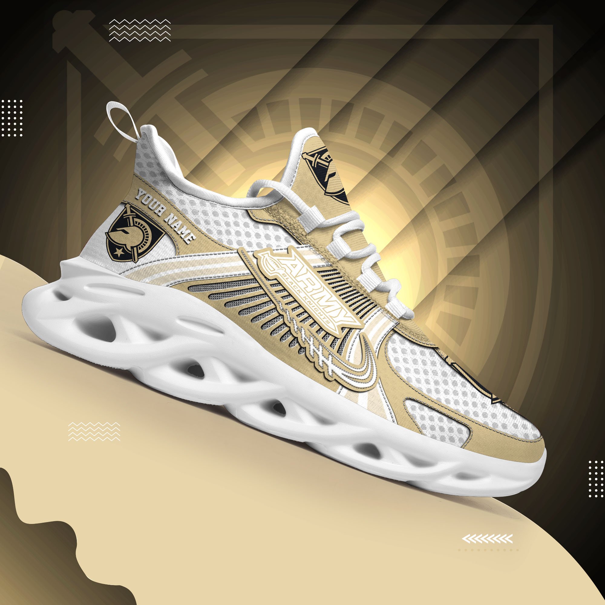 Army Black Knights Clunky Sneakers Custom Your Name, Sport Sneakers, Sport Gifts For Fan, Gifts For Him