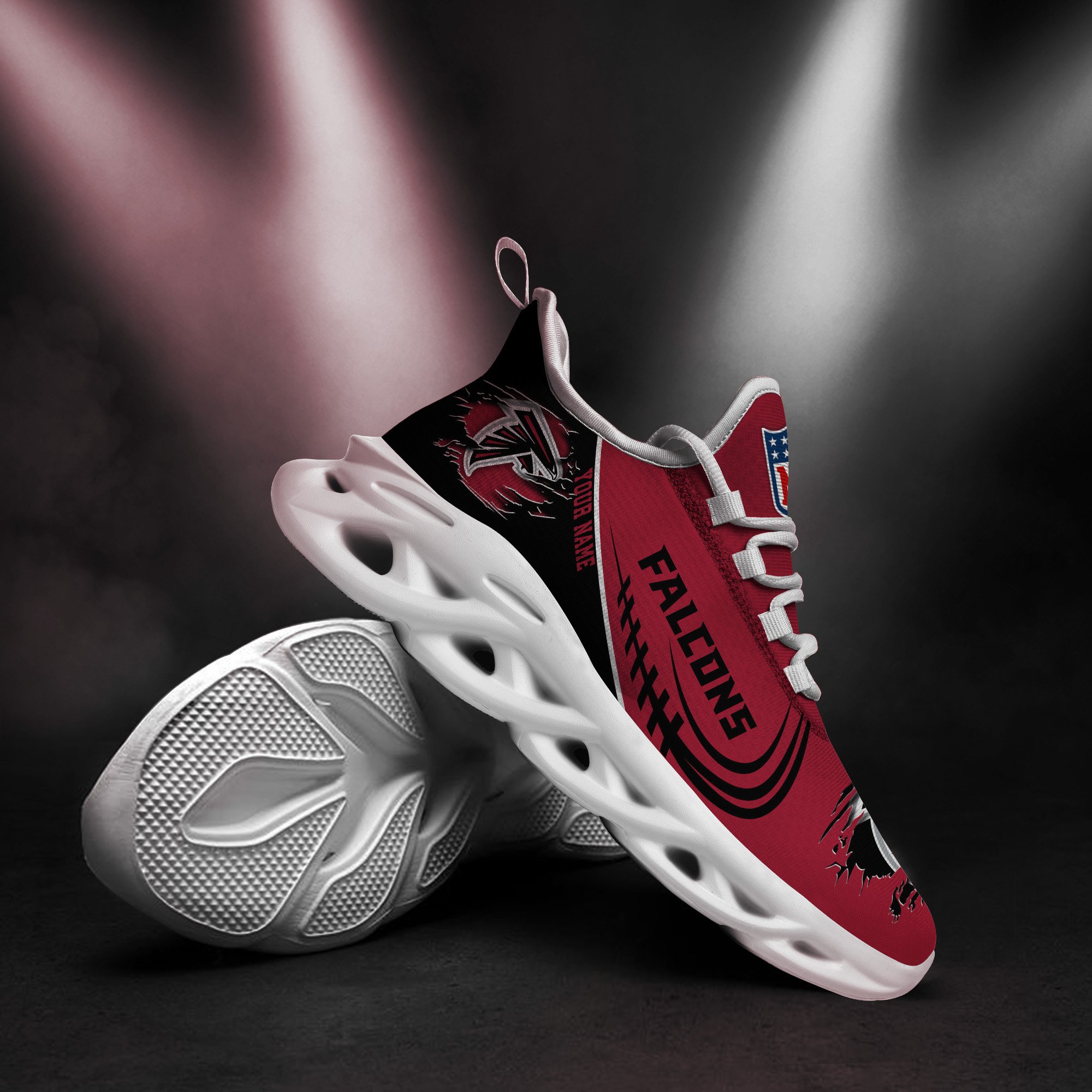 Atlanta Falcons Black Max Soul Shoes 2026 Versions Custom Name 003