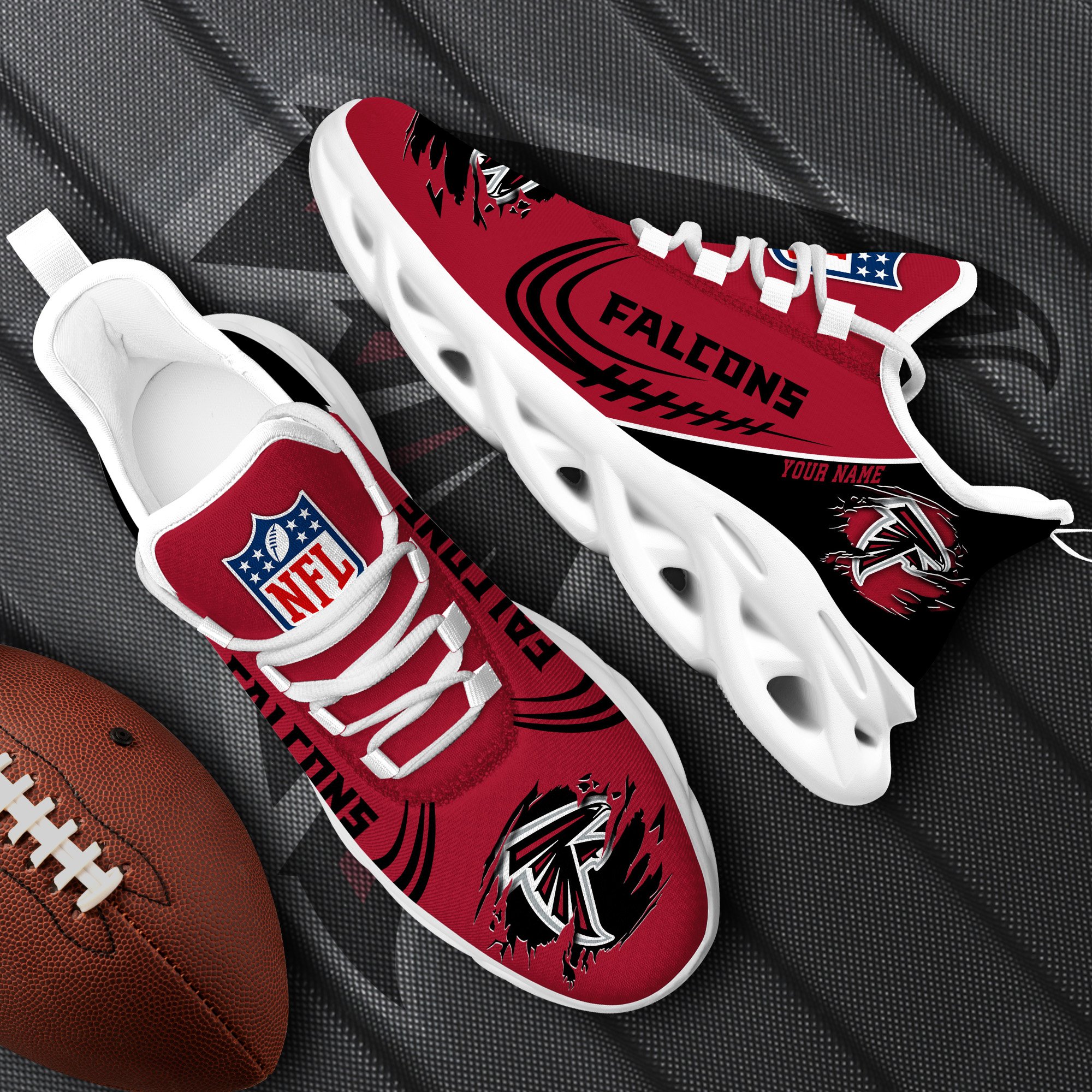 Atlanta Falcons Black Max Soul Shoes 2026 Versions Custom Name 003