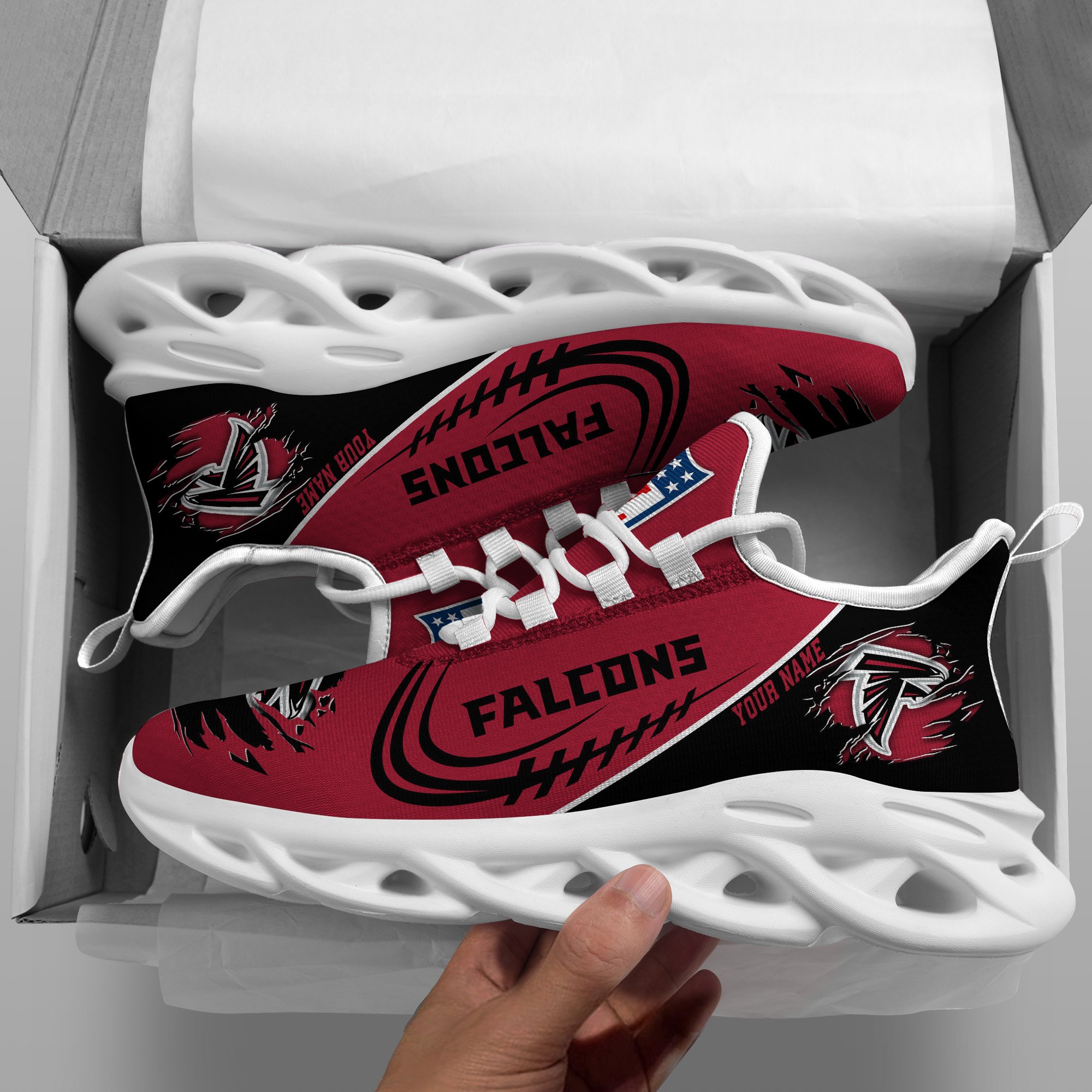 Atlanta Falcons Black Max Soul Shoes 2026 Versions Custom Name 003