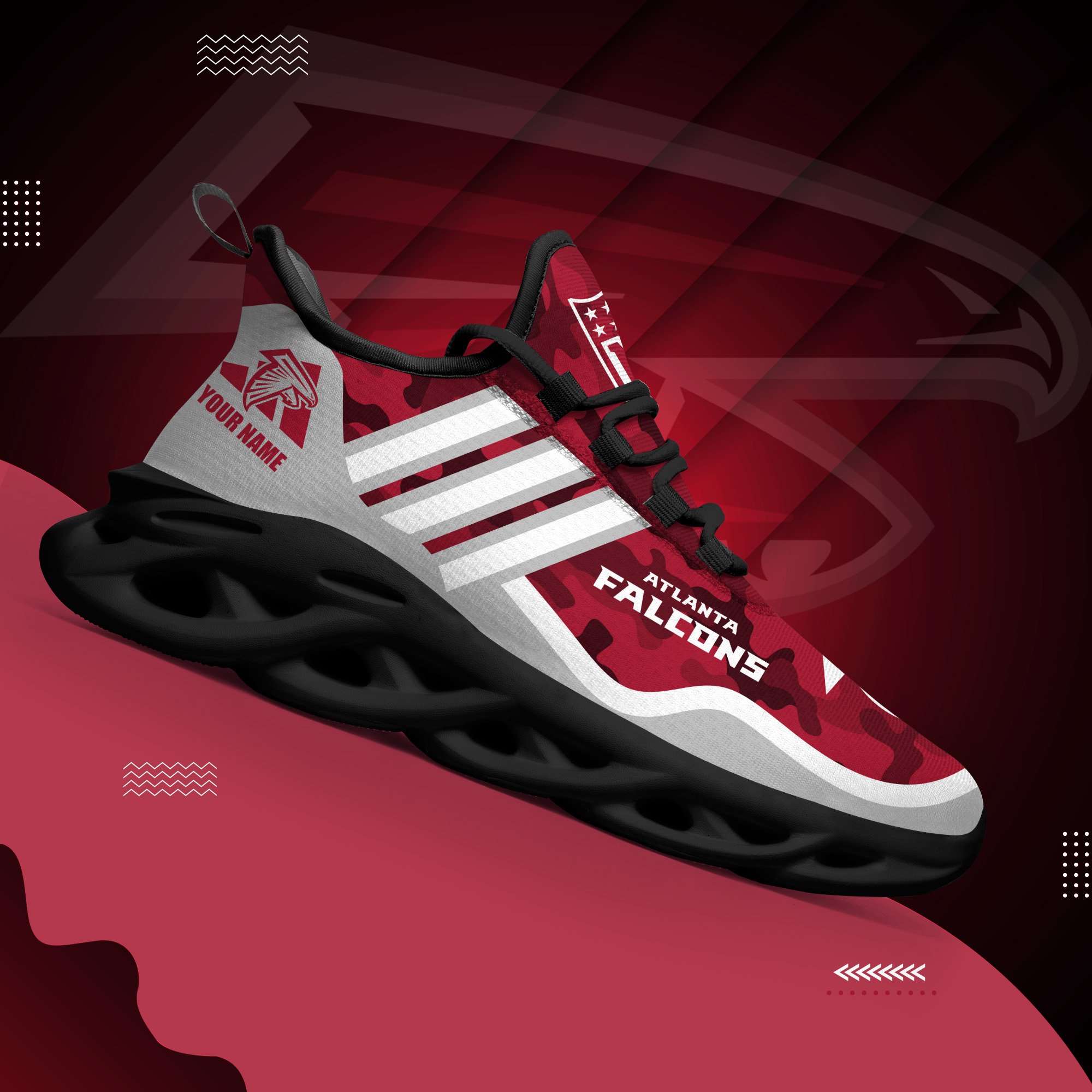 Atlanta Falcons Black Max Soul Shoes 2026 Versions Custom Name 430