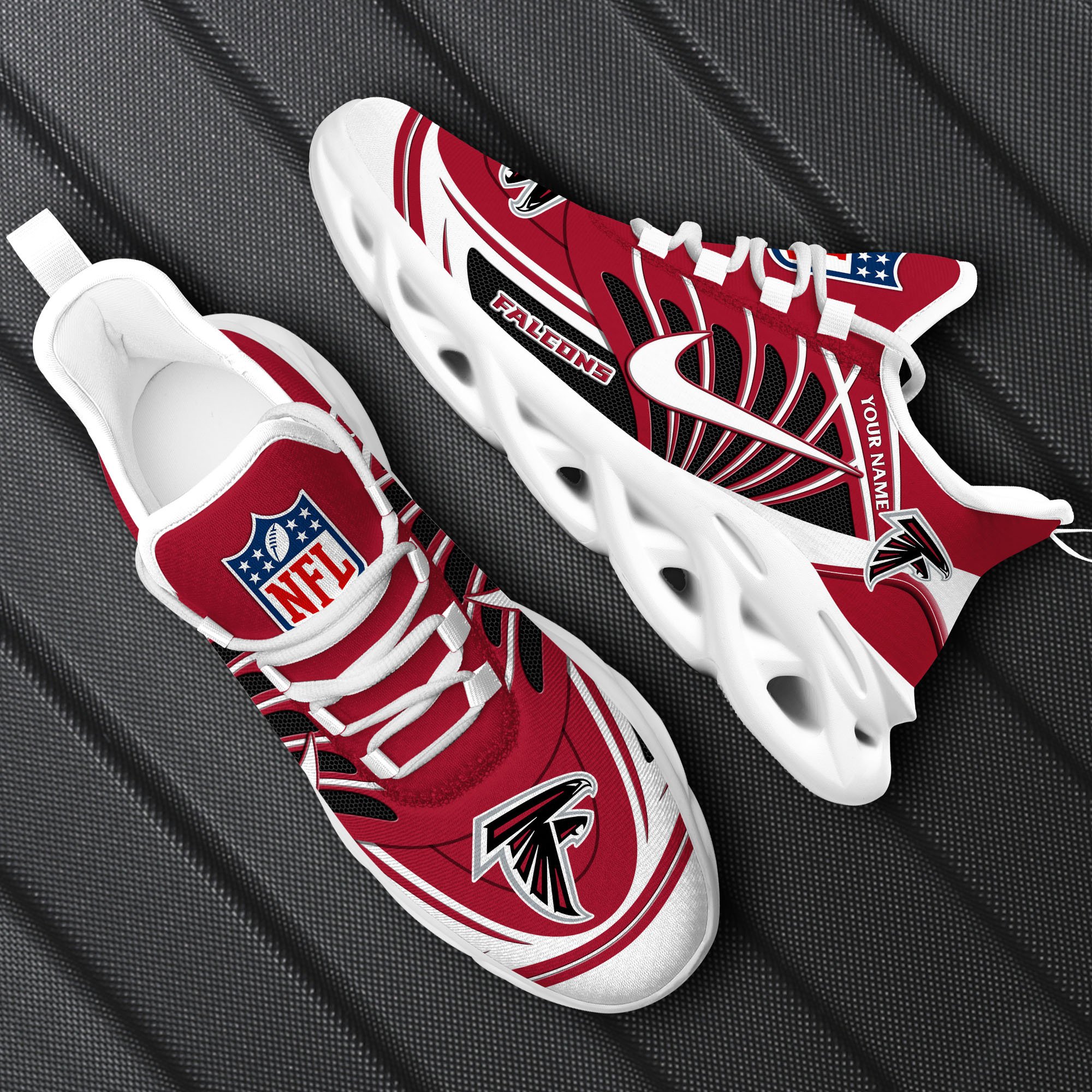 Atlanta Falcons Black Max Soul Shoes 2026 Versions Custom Name 898