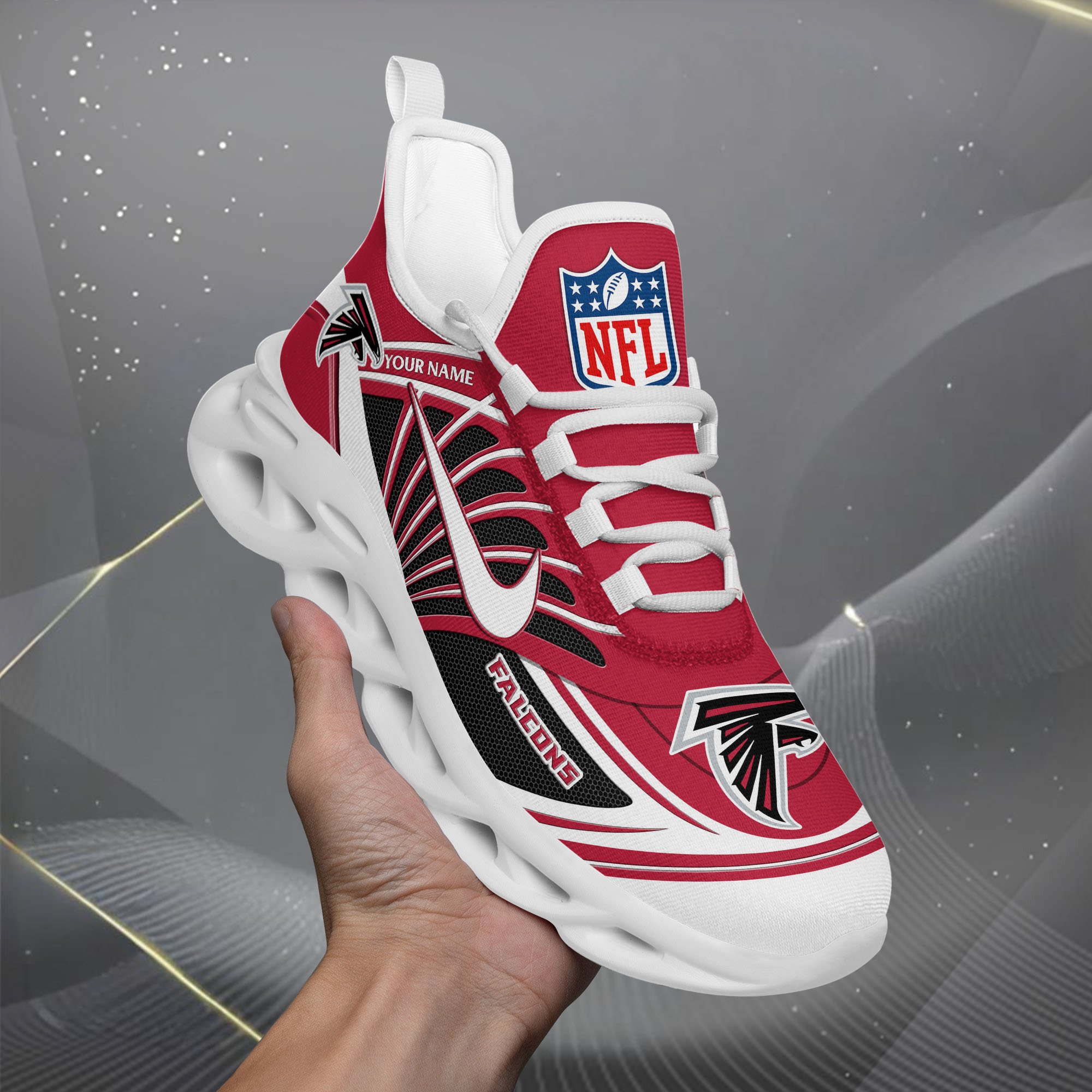 Atlanta Falcons Black Max Soul Shoes 2026 Versions Custom Name 898