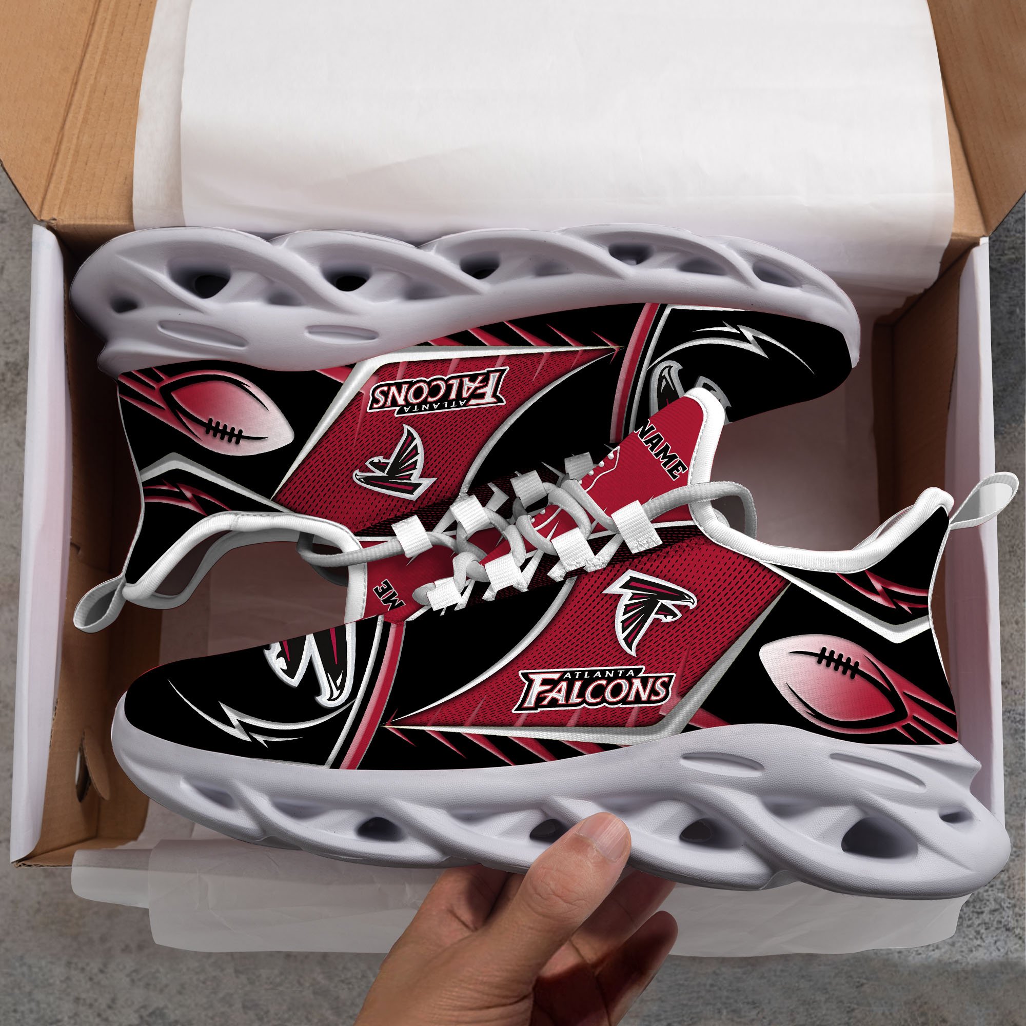 Atlanta Falcons Sport White C Sneakers 2026 Version Personalized Your Name 528