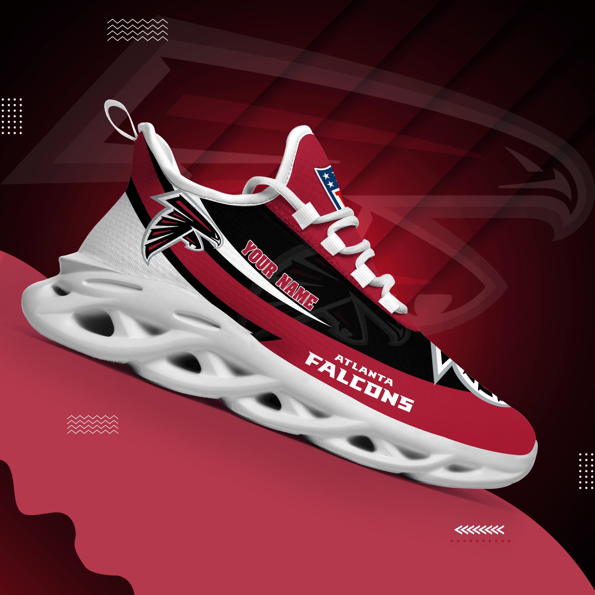 Atlanta Falcons White Max Soul Shoes 2026 Versions Custom Your Name, Sports Gift For Fan, Sport Gifts PH410