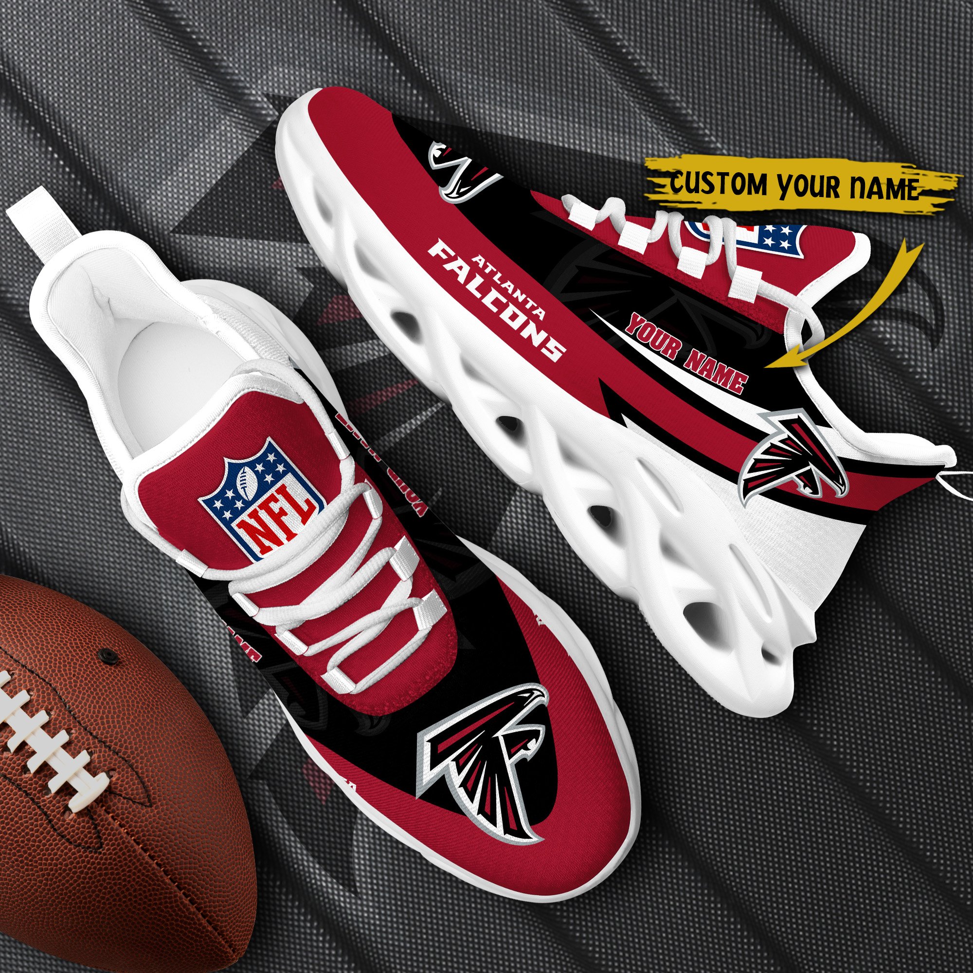 Atlanta Falcons White Max Soul Shoes 2026 Versions Custom Your Name, Sports Gift For Fan, Sport Gifts PH410