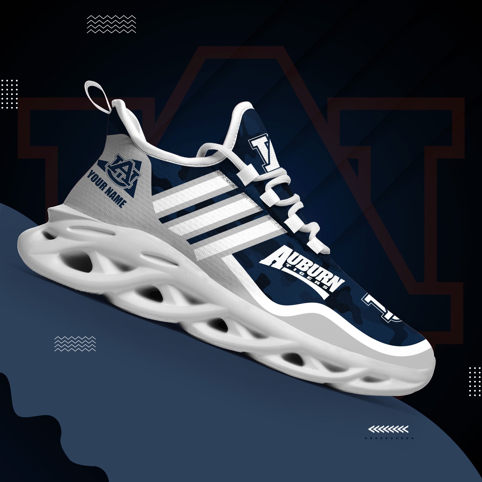 Auburn Tigers Black Max Soul Shoes 2026 Versions Custom Name 466