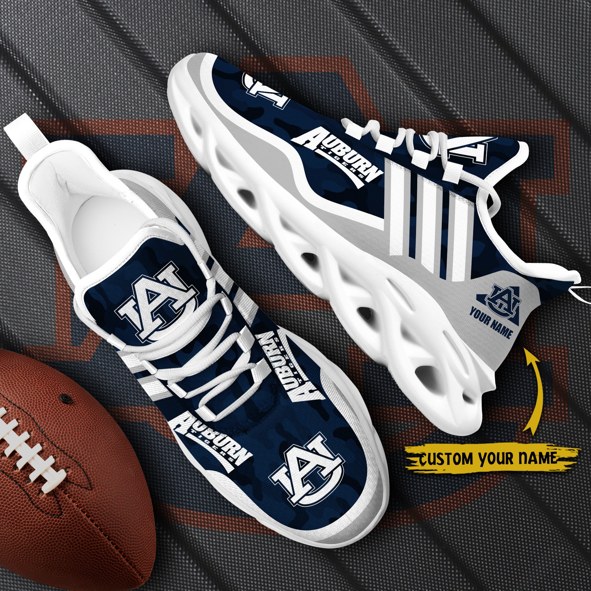 Auburn Tigers Black Max Soul Shoes 2026 Versions Custom Name 466