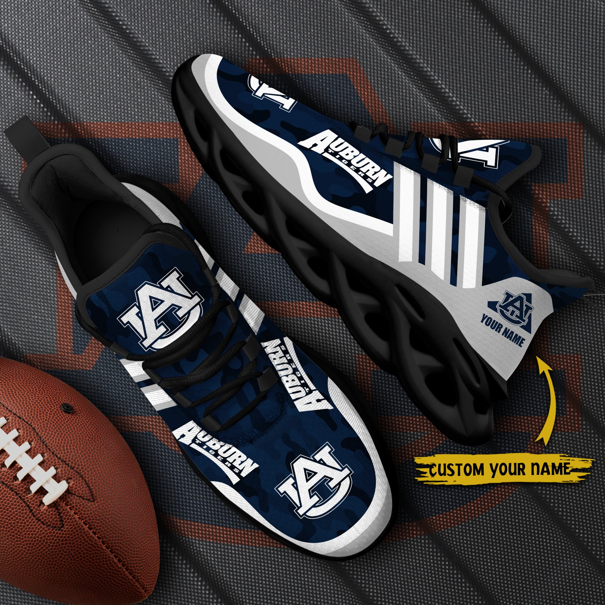 Auburn Tigers Black Max Soul Shoes 2026 Versions Custom Name 466