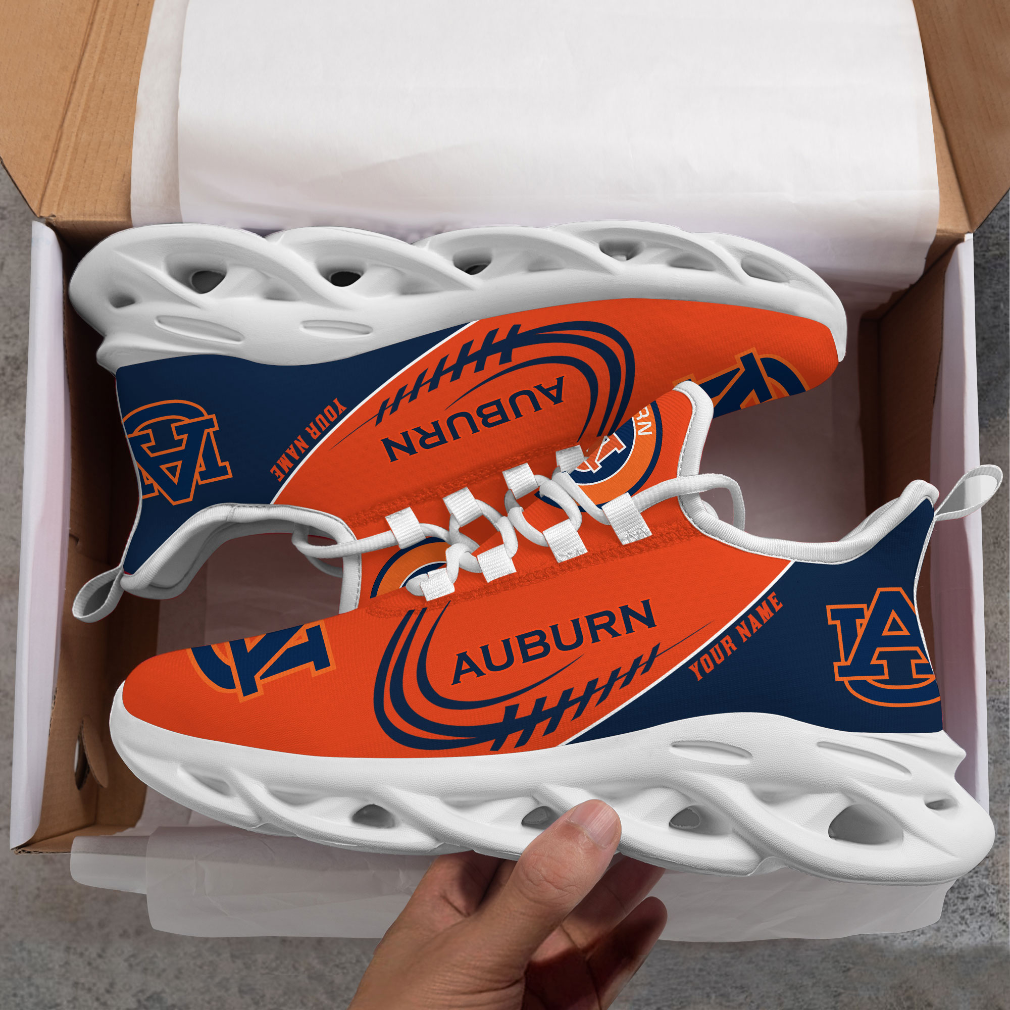 Auburn Tigers PERSONALIZED MAX SOUL SHOES T1