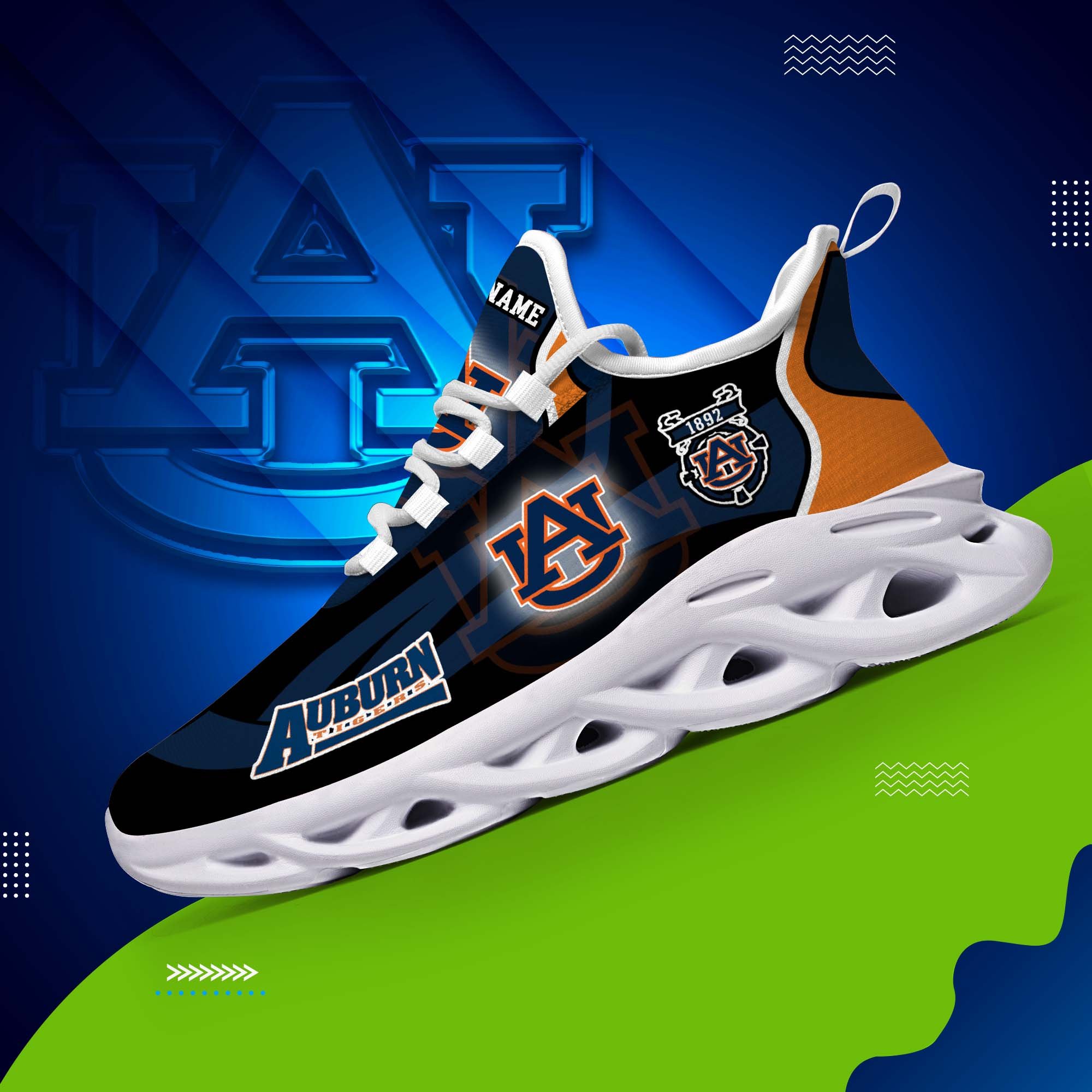 Auburn Tigers White C Sneakers 2026 Version Personalized Your Name 090