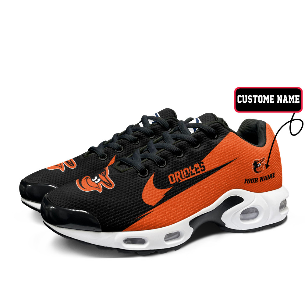 Baltimore Orioles Personalized Name Team Logo Wings Of God Pattern TN Air Max Shoes Air Cushion Sneakers