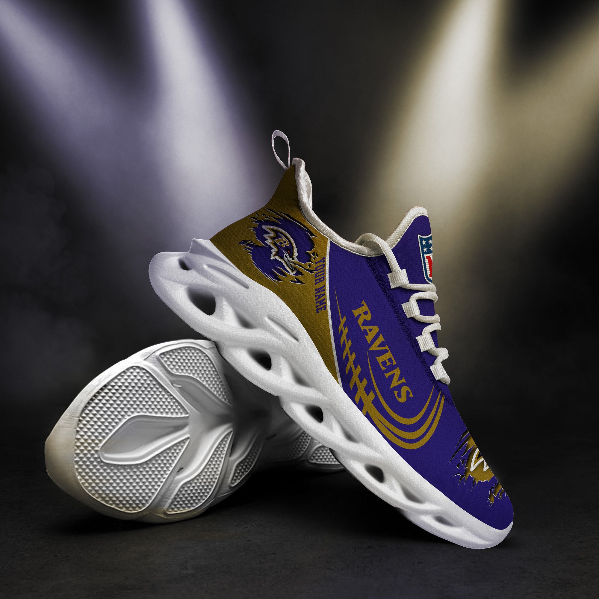 Baltimore Ravens Black Max Soul Shoes 2026 Versions Custom Name 003