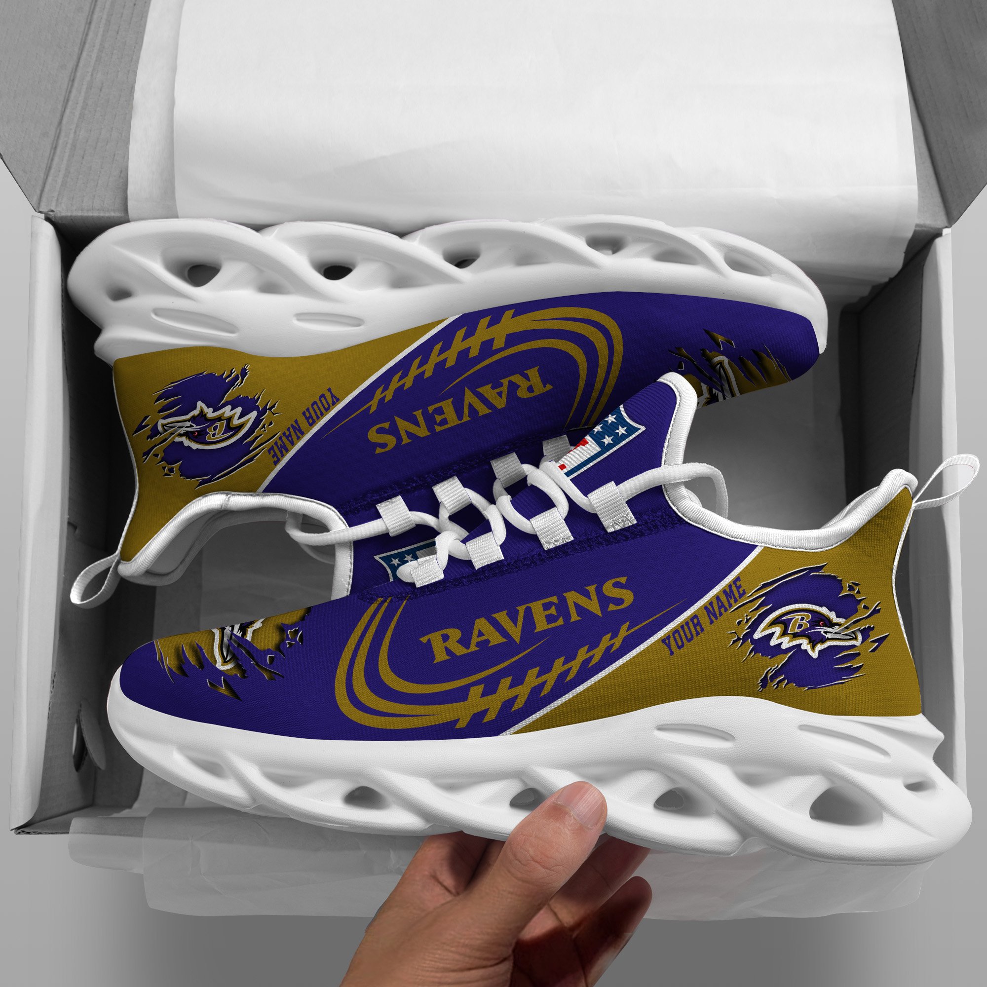 Baltimore Ravens Black Max Soul Shoes 2026 Versions Custom Name 003