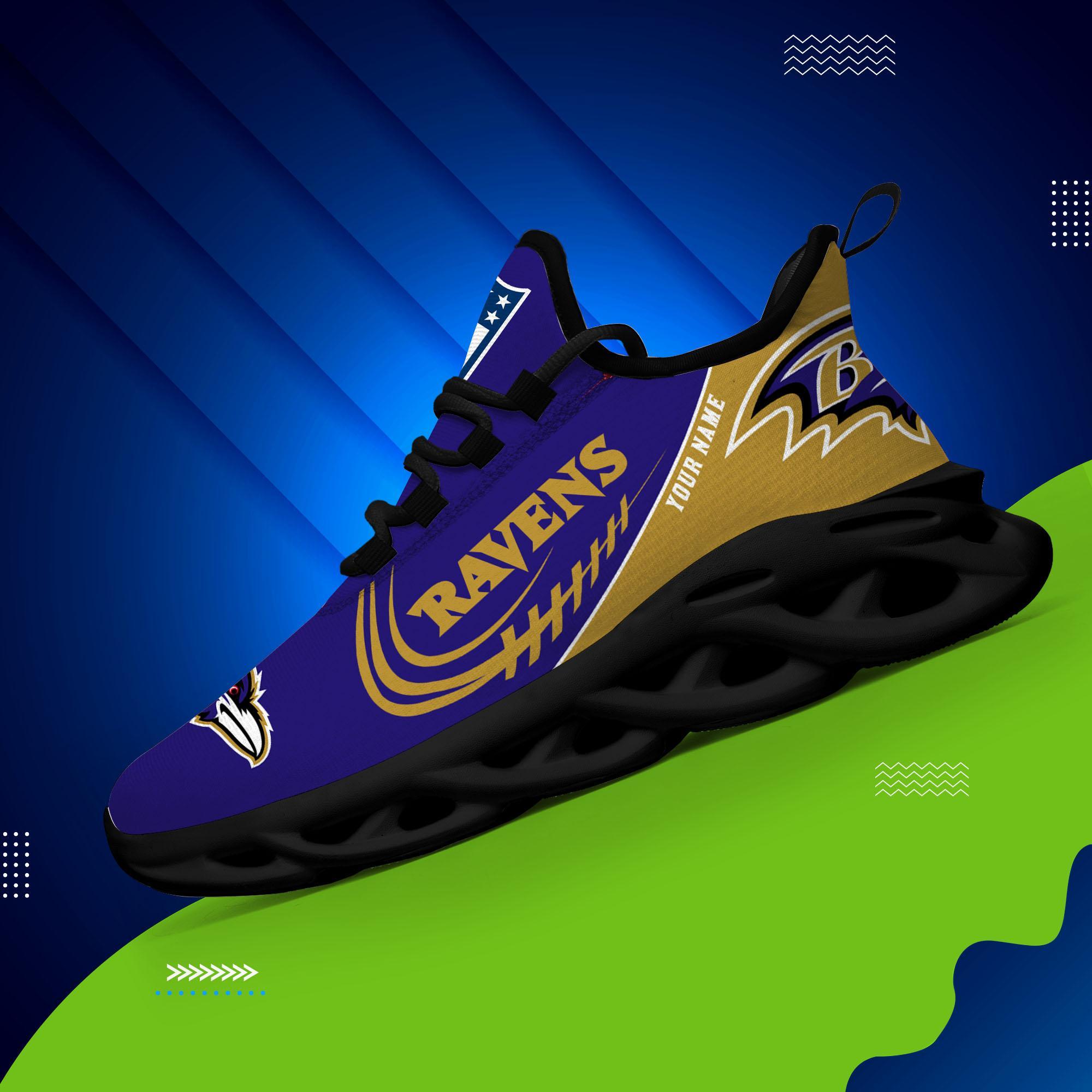 Baltimore Ravens Black Max Soul Shoes 2026 Versions Custom Name 630