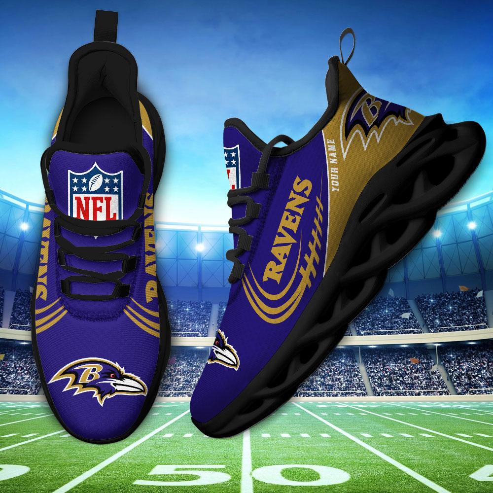 Baltimore Ravens Black Max Soul Shoes 2026 Versions Custom Name 630