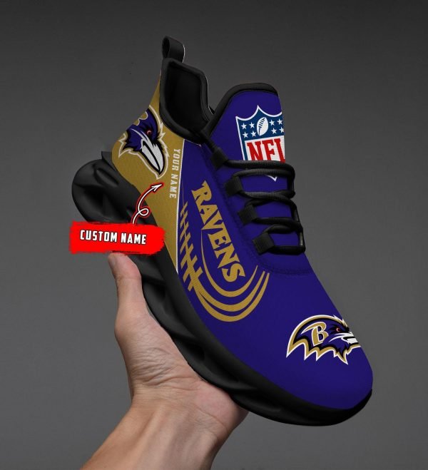 Baltimore Ravens Black Max Soul Shoes 2026 Versions Custom Name 630