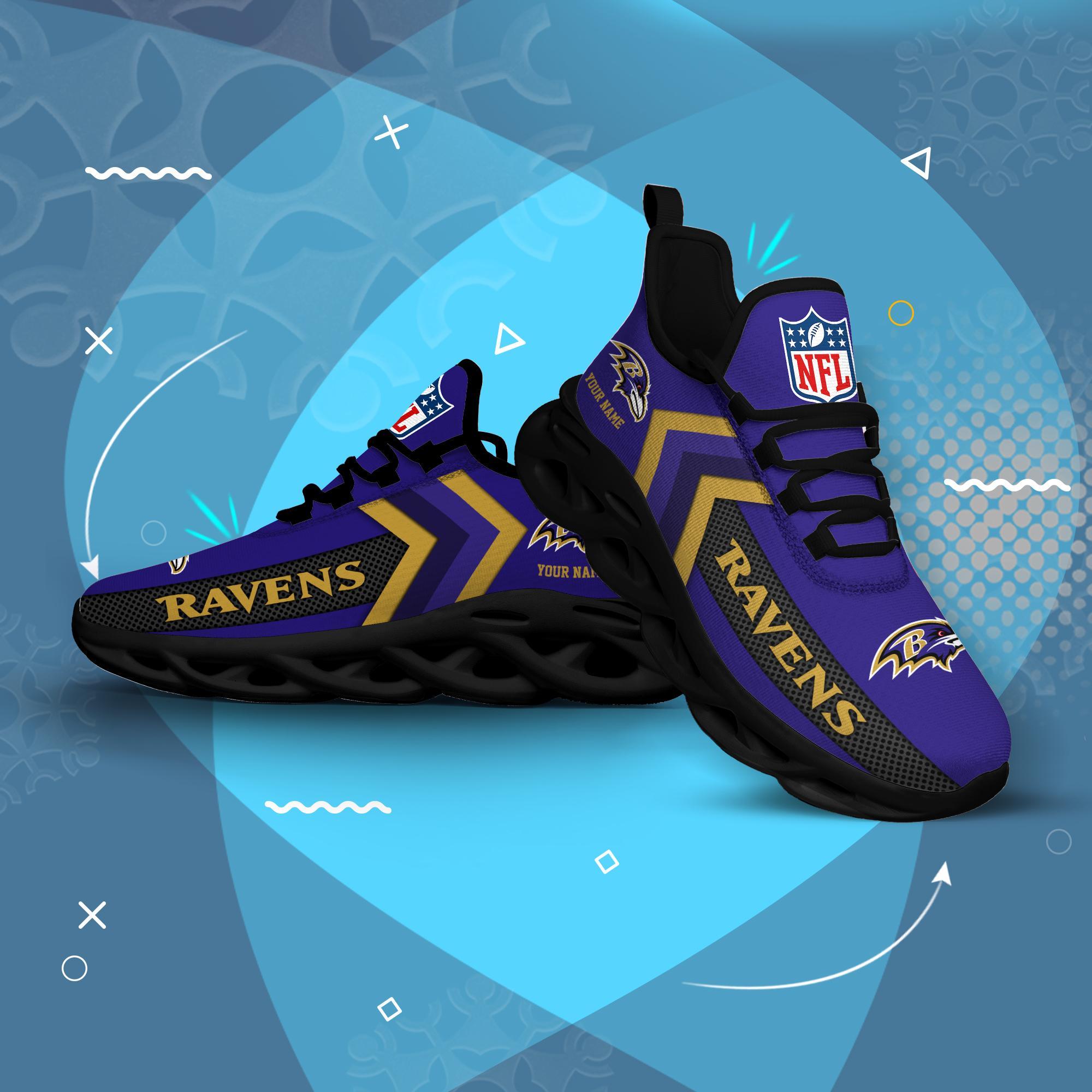Baltimore Ravens Black Max Soul Shoes 2026 Versions Custom Name 638