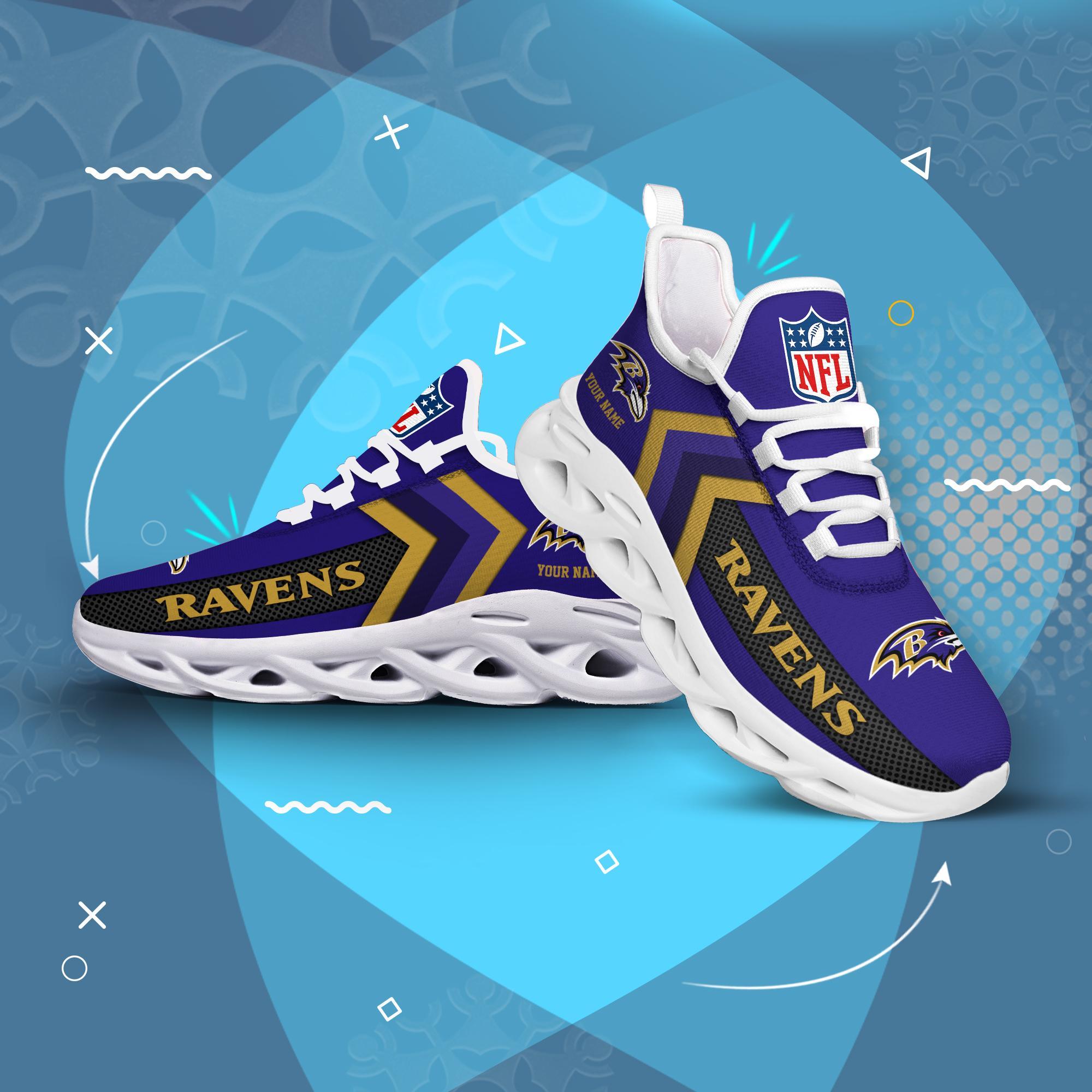 Baltimore Ravens Black Max Soul Shoes 2026 Versions Custom Name 638