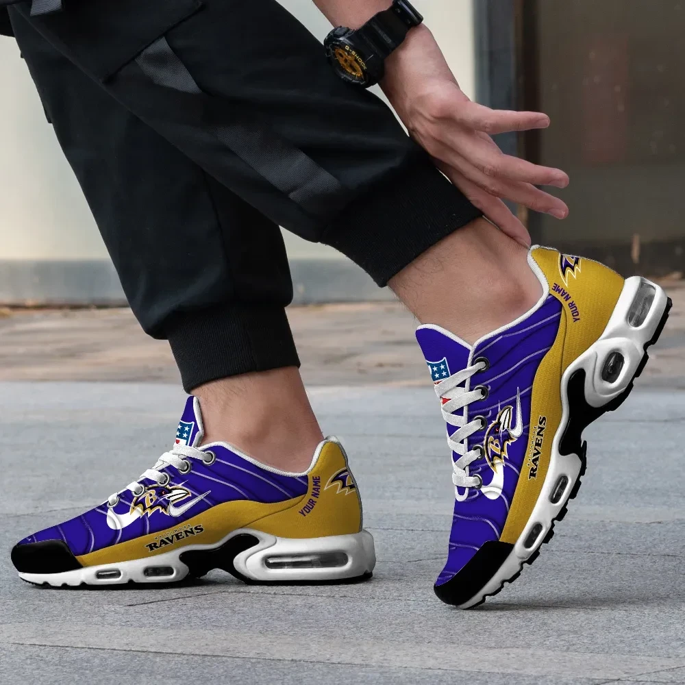 Baltimore Ravens Personalized Name Team Mix Colors V4 TN Air Max Shoes Air Cushion Sneakers
