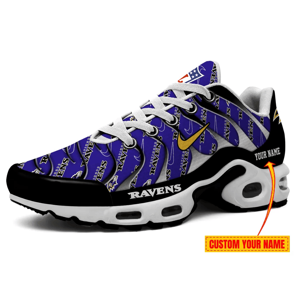 Baltimore Ravens Personalized Name Team Mix Colors V5 TN Shoes Air Cushion Sneakers