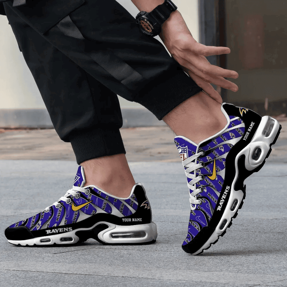 Baltimore Ravens Personalized Name Team Mix Colors V5 TN Shoes Air Cushion Sneakers