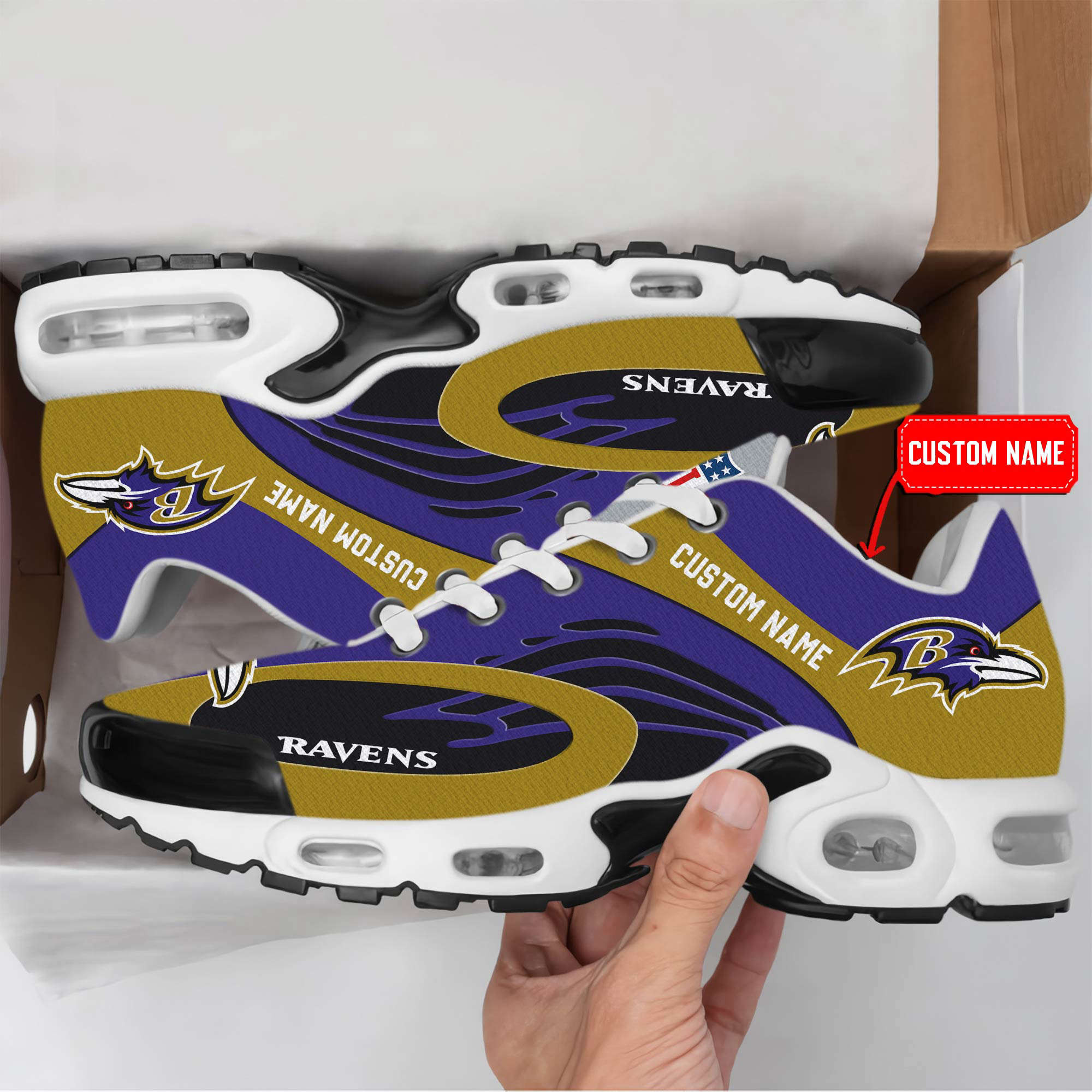 Baltimore Ravens Premium Air Max Plus Sport Sneakers For Fan Gifts