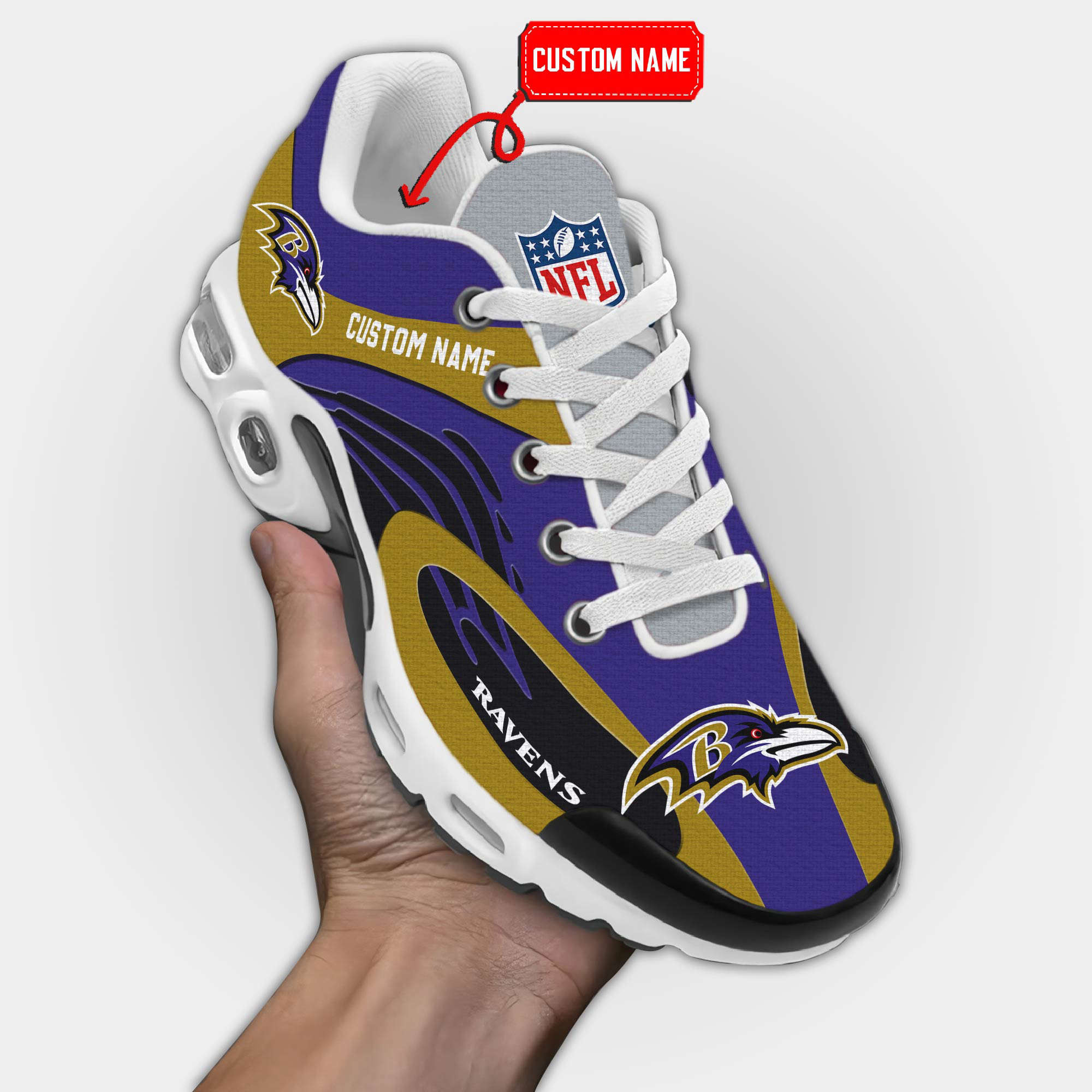 Baltimore Ravens Premium Air Max Plus Sport Sneakers For Fan Gifts