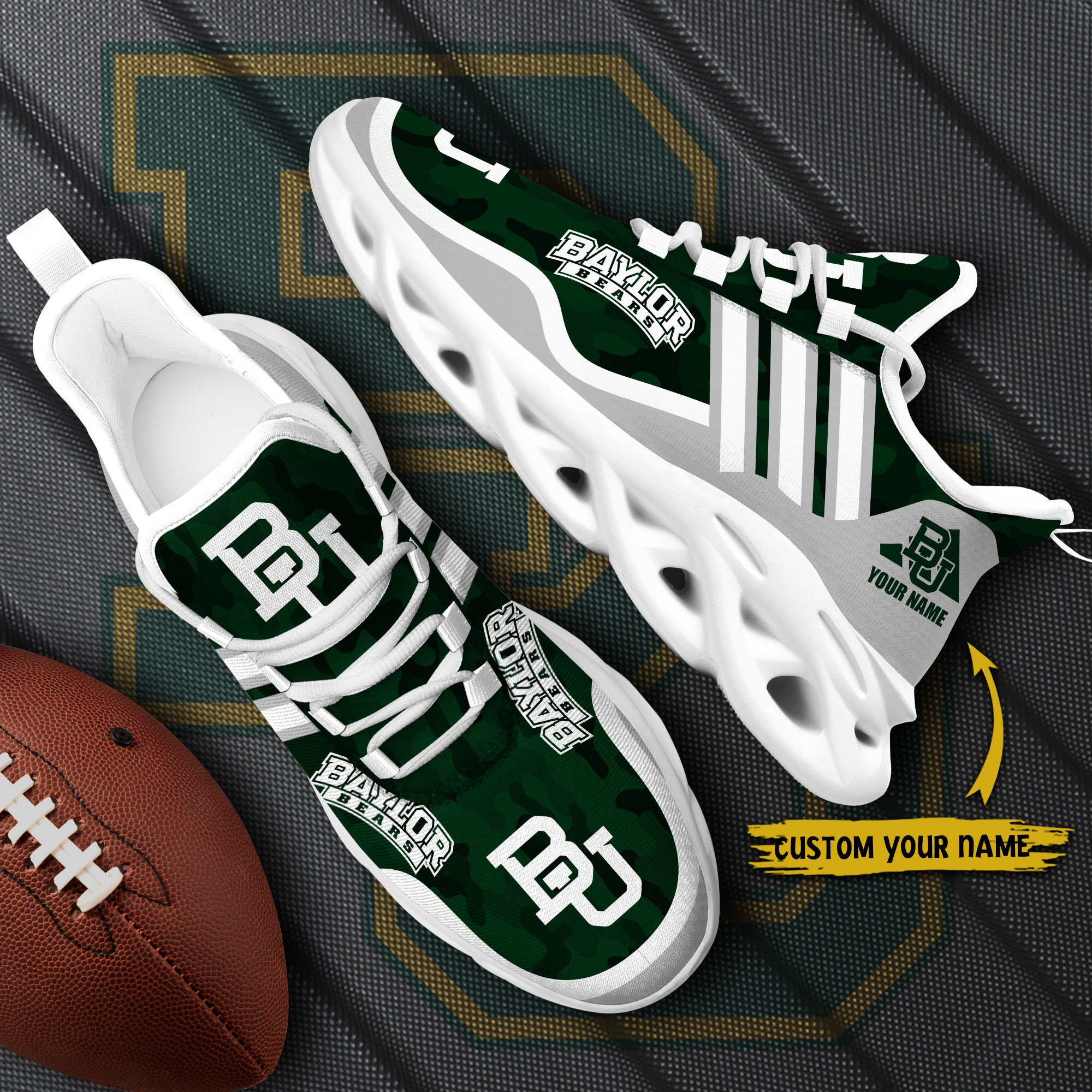 Baylor Bears Black Max Soul Shoes 2026 Versions Custom Name 466