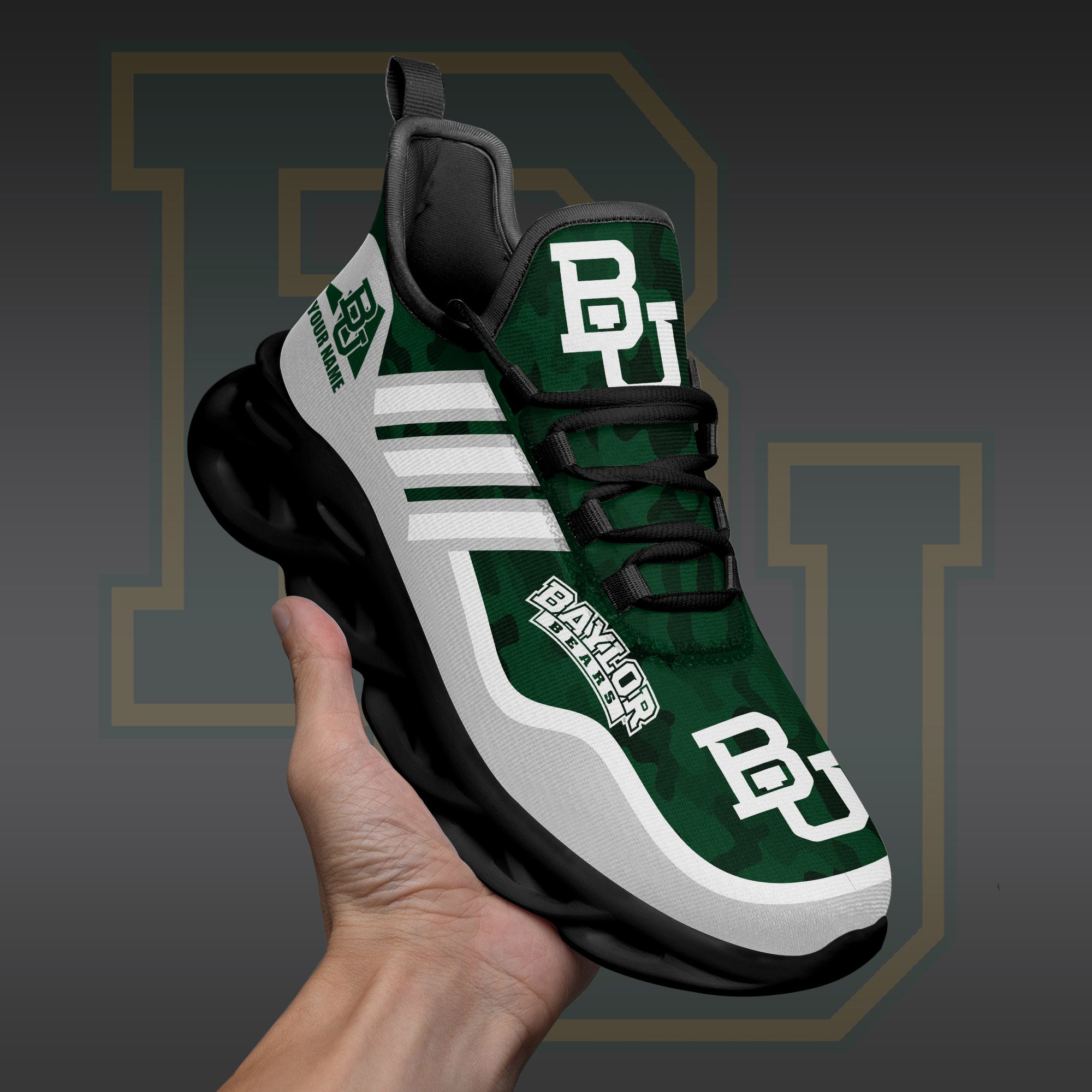 Baylor Bears Black Max Soul Shoes 2026 Versions Custom Name 466