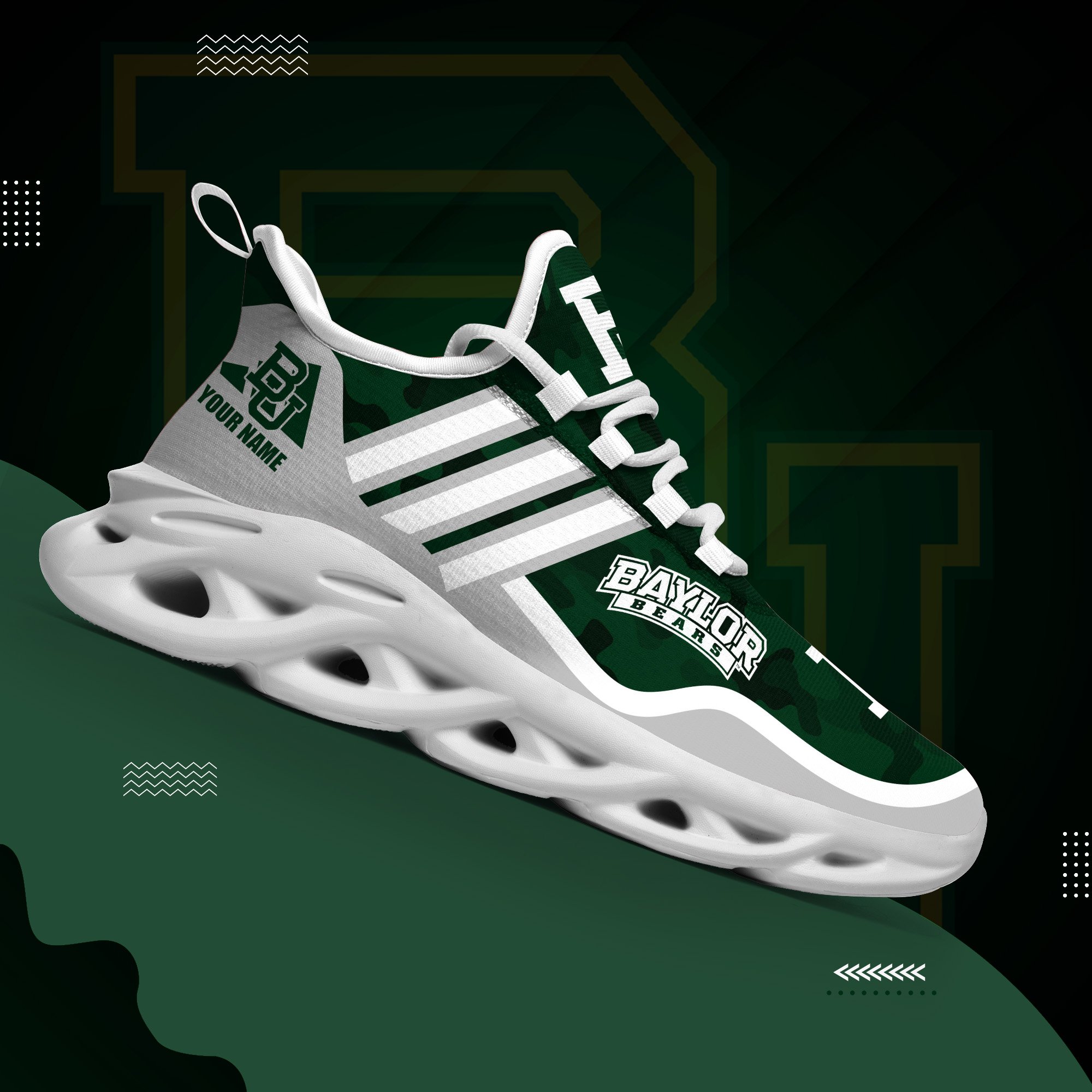 Baylor Bears Black Max Soul Shoes 2026 Versions Custom Name 466