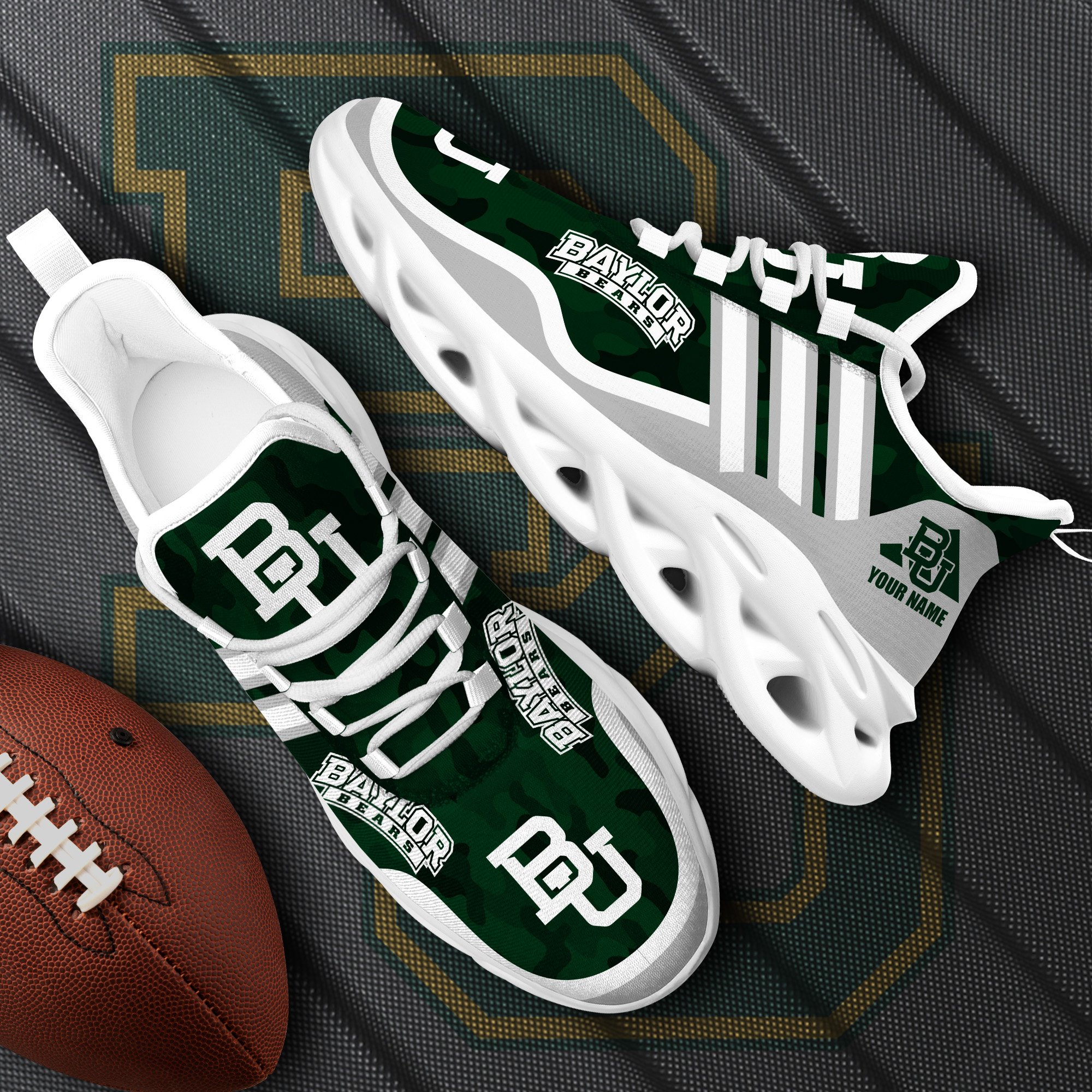Baylor Bears Black Max Soul Shoes 2026 Versions Custom Name 466