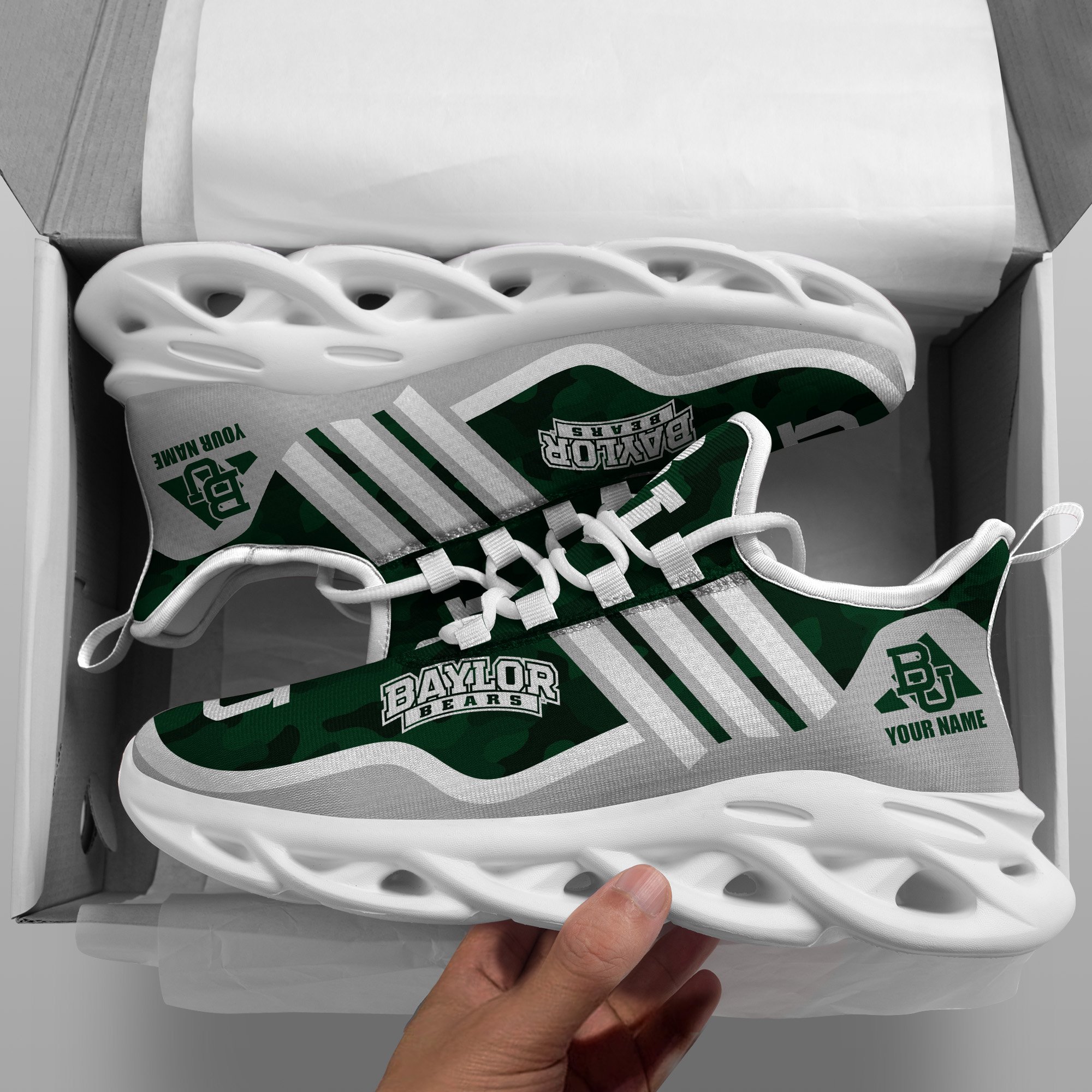 Baylor Bears Black Max Soul Shoes 2026 Versions Custom Name 466