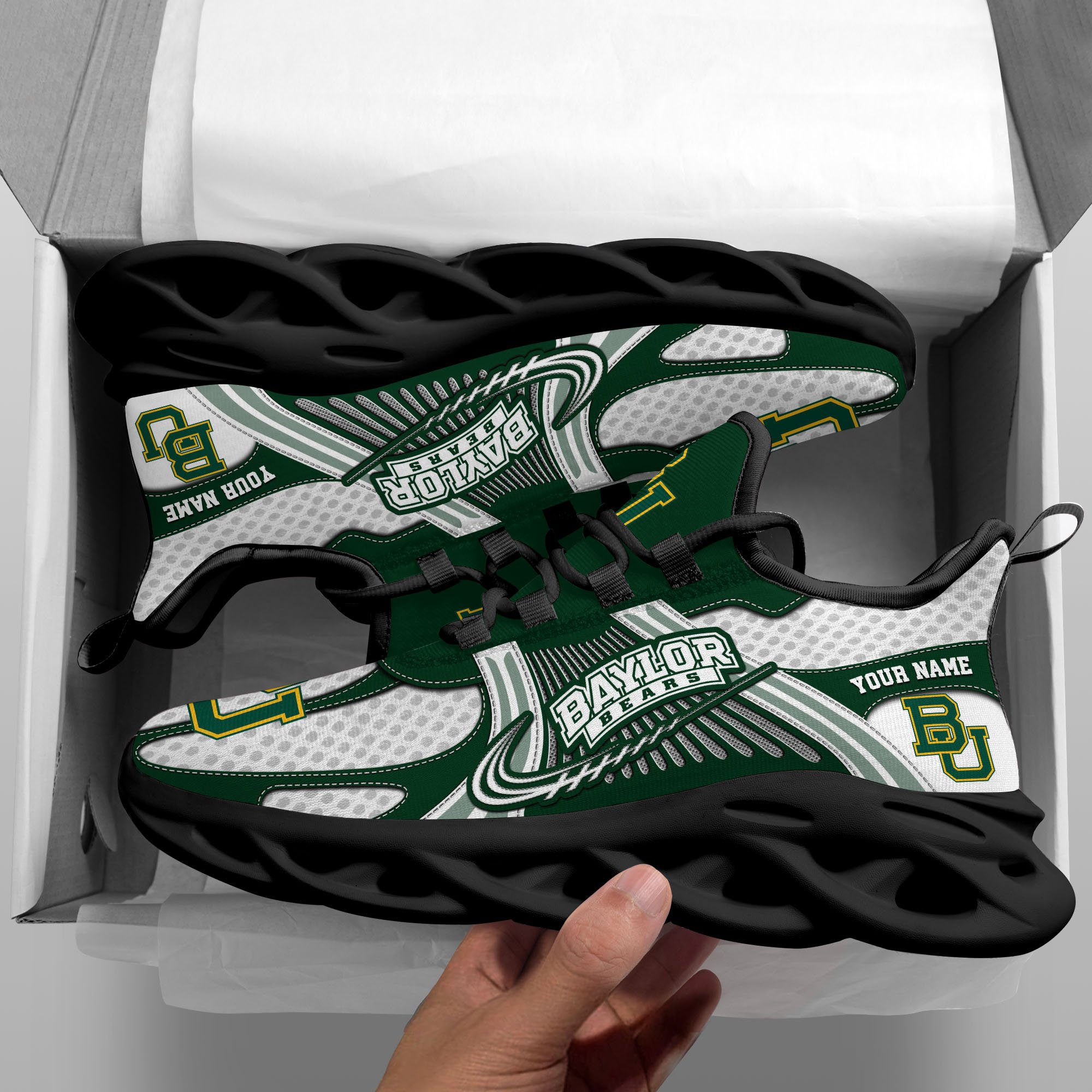 Baylor Bears Clunky Sneakers Custom Your Name, Sport Sneakers, Sport Gifts For Fan, Gifts For Him