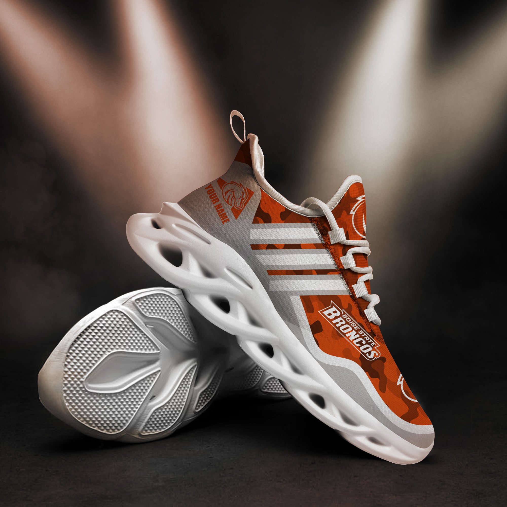 Boise State Broncos Black Max Soul Shoes 2026 Versions Custom Name 466