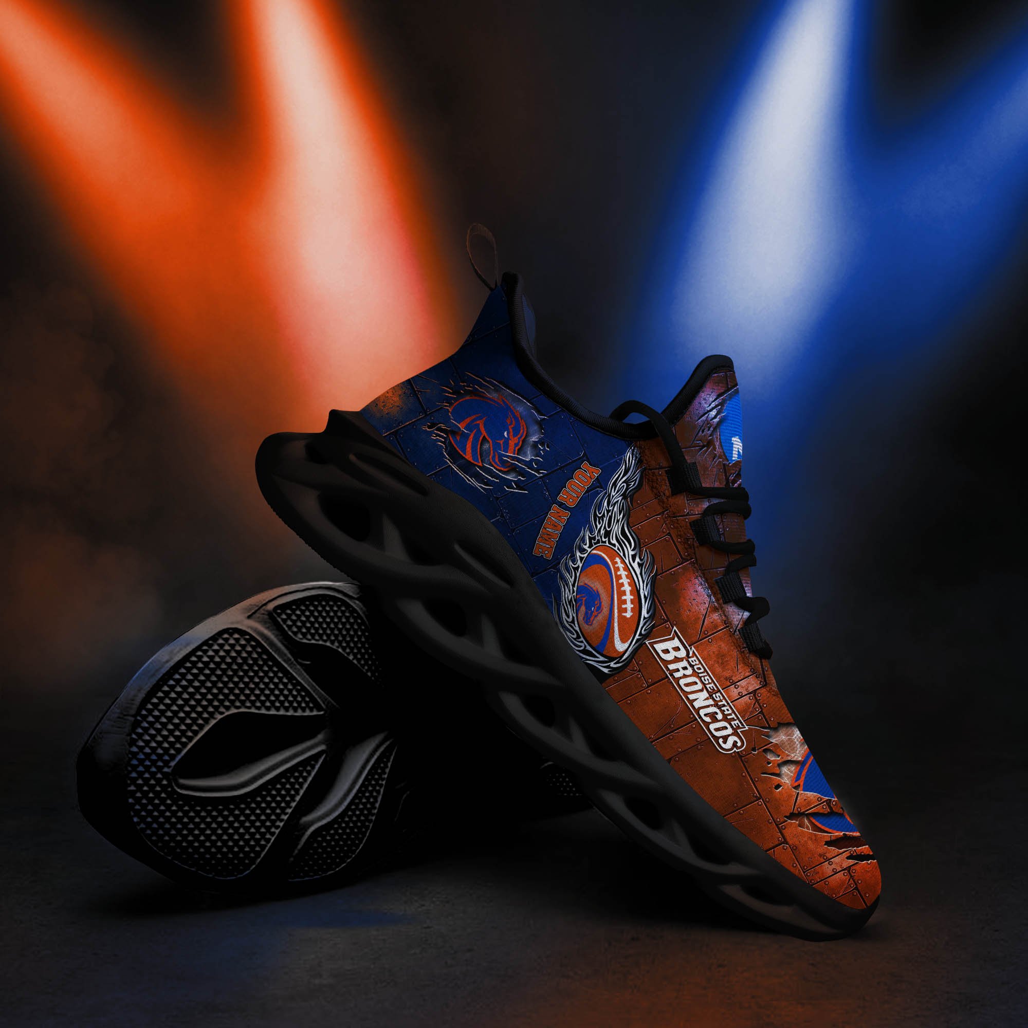 Boise State Broncos Black Max Soul Shoes 2026 Versions, White Max Soul Shoes Custom Your Name PH879