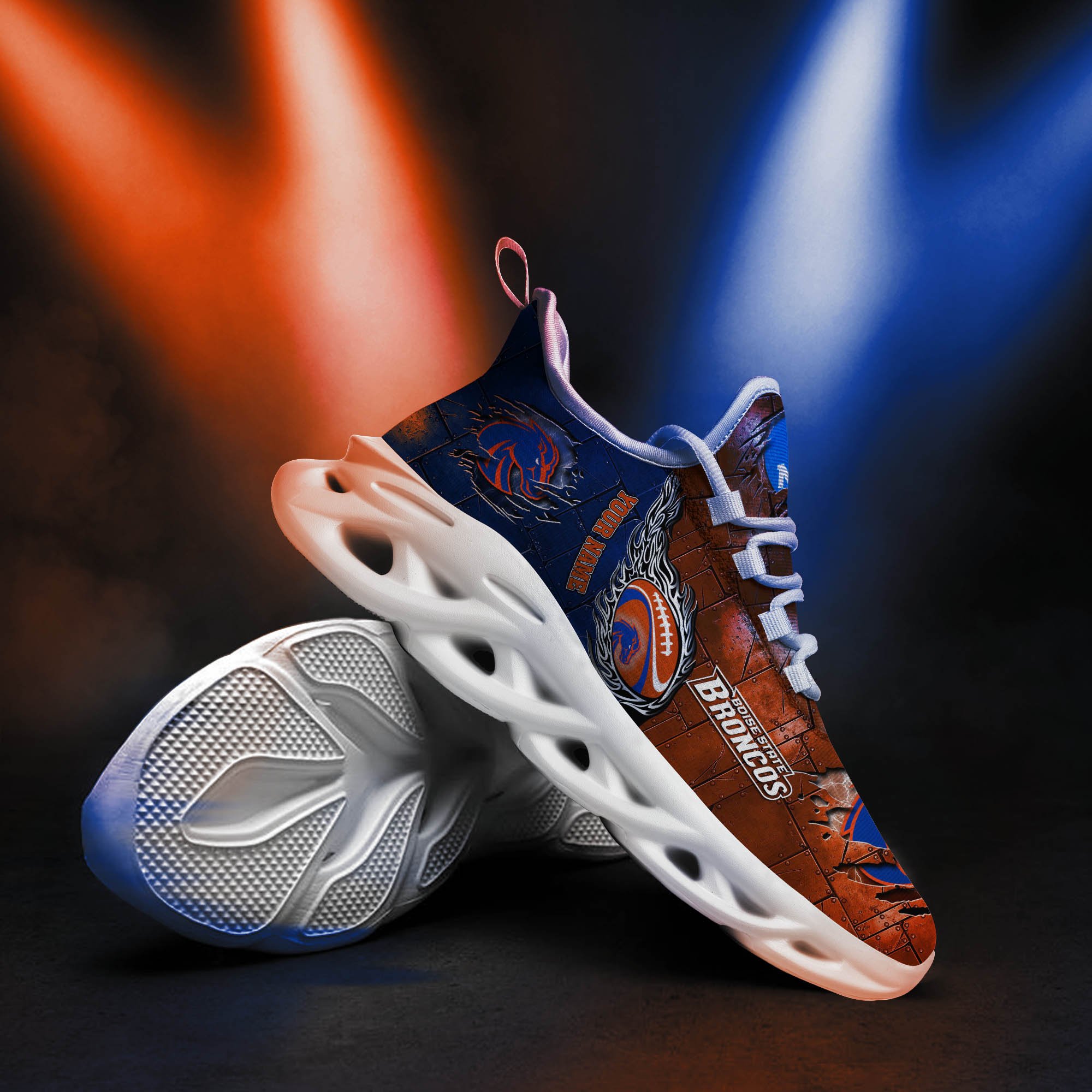 Boise State Broncos Black Max Soul Shoes 2026 Versions, White Max Soul Shoes Custom Your Name PH879