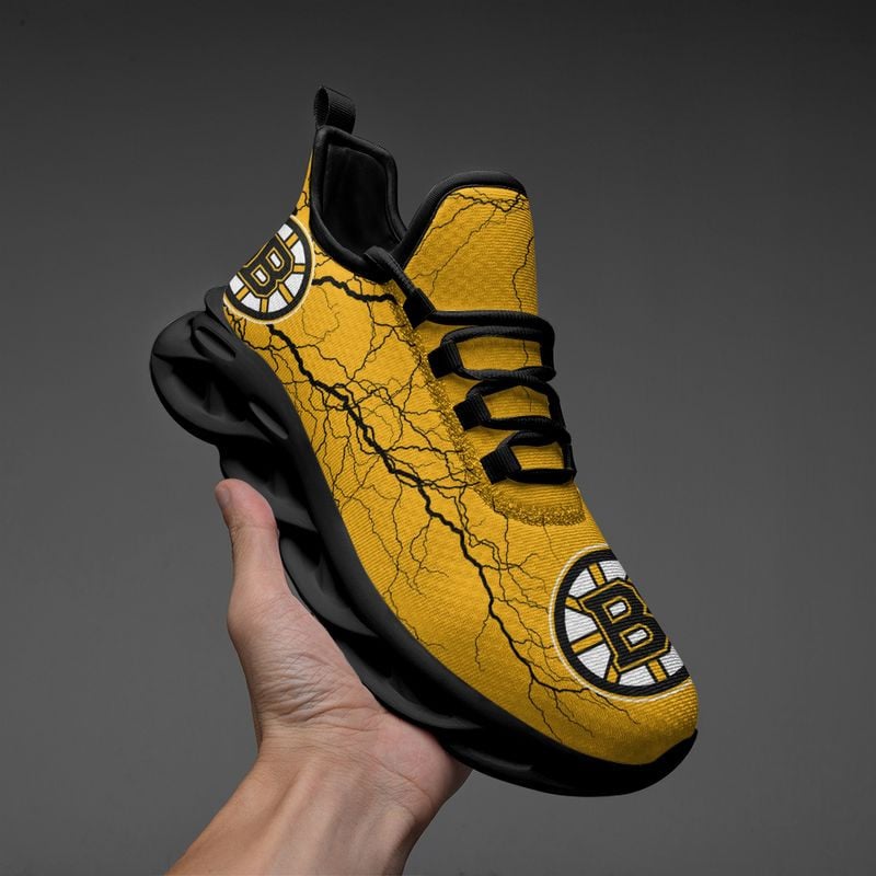 Boston Bruins Lightning Pattern Max Soul Shoes NEW020564