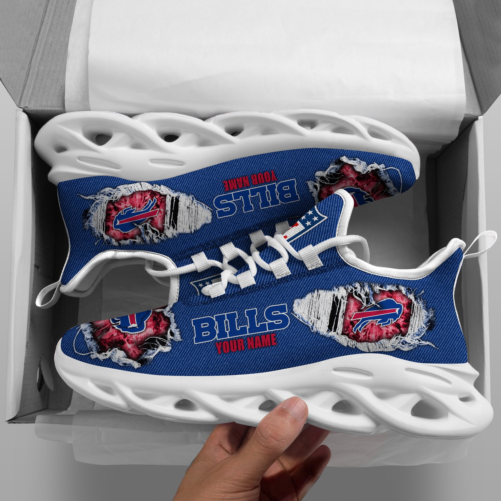 Buffalo Bills Black Max Soul Shoes 2026 Versions Custom Name 554