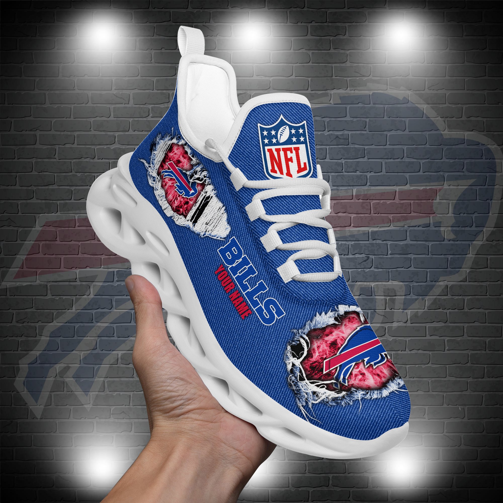 Buffalo Bills Black Max Soul Shoes 2026 Versions Custom Name 554