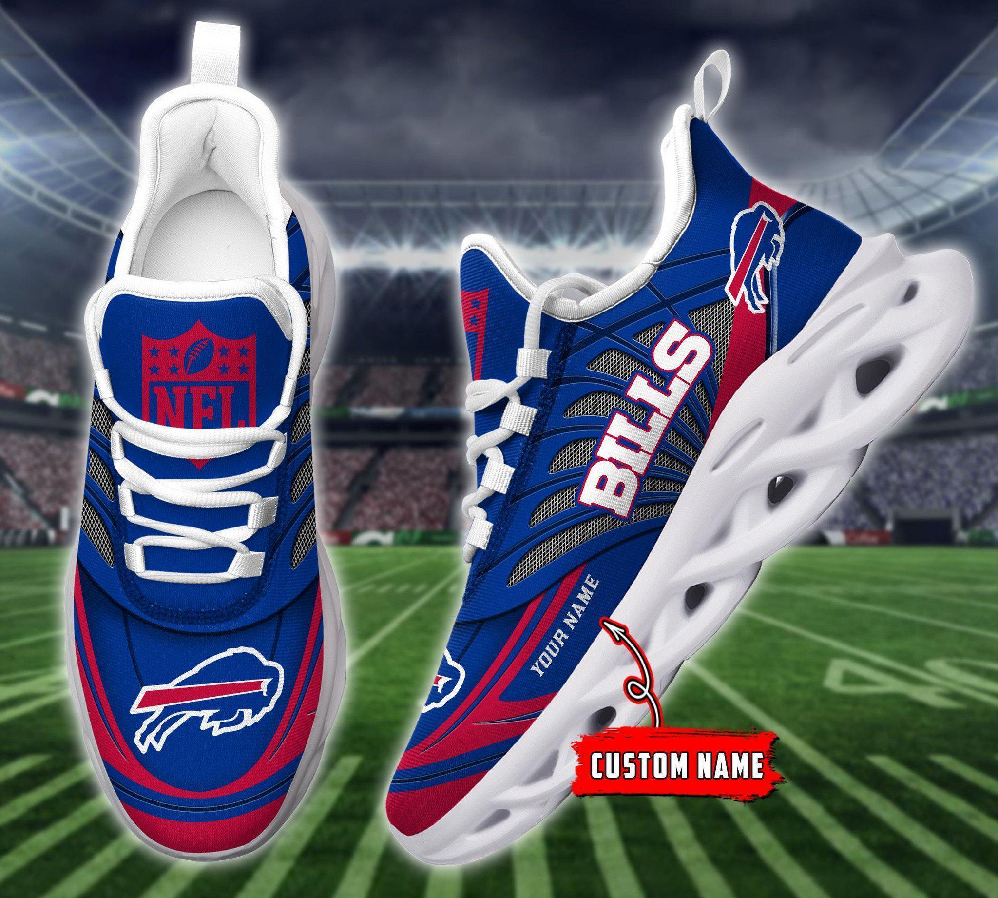 Buffalo Bills Black Max Soul Shoes 2026 Versions Custom Name 637
