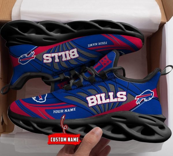 Buffalo Bills Black Max Soul Shoes 2026 Versions Custom Name 637