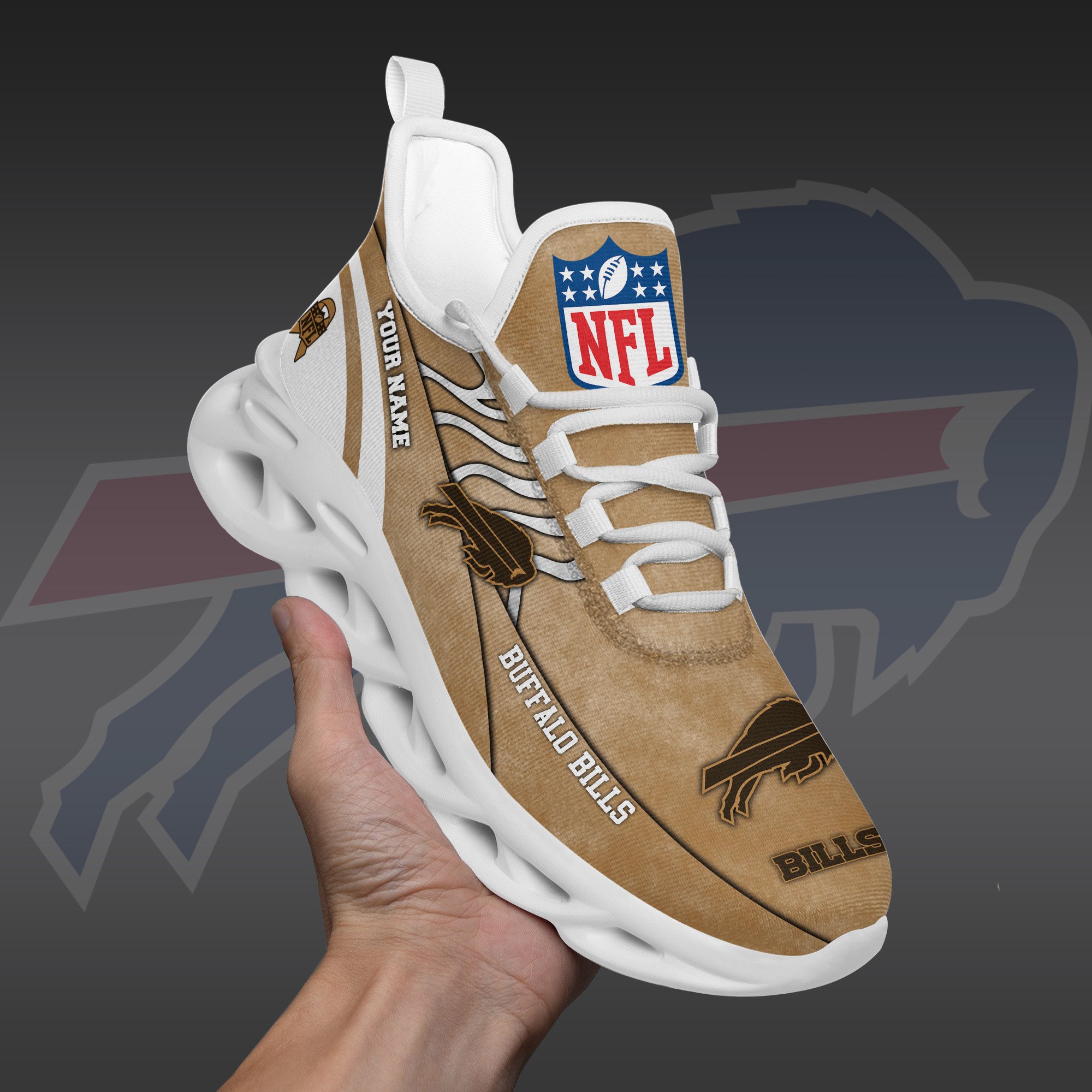 Buffalo Bills Black Max Soul Shoes 2026 Versions Custom Your Name And Number 264