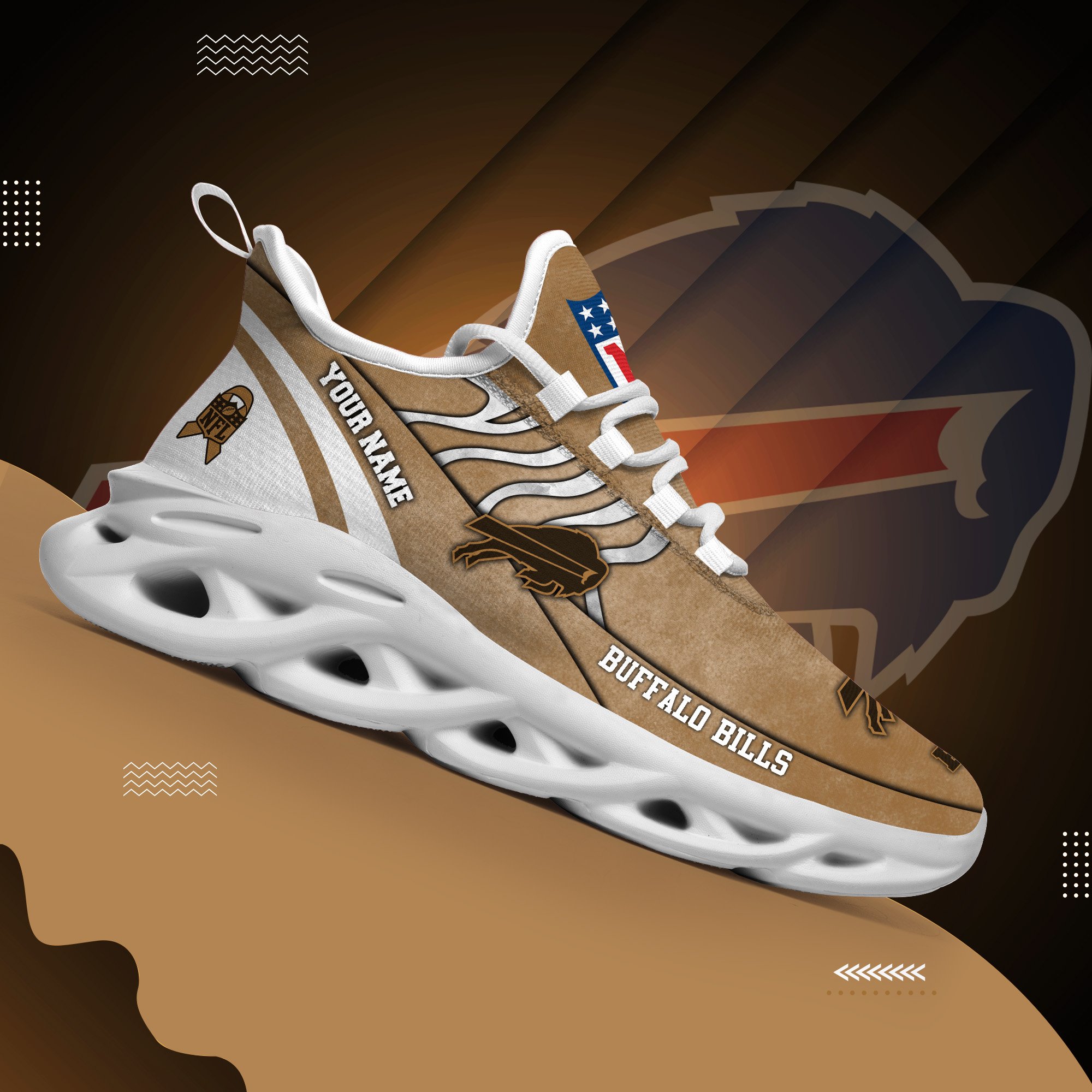 Buffalo Bills Black Max Soul Shoes 2026 Versions Custom Your Name And Number 264